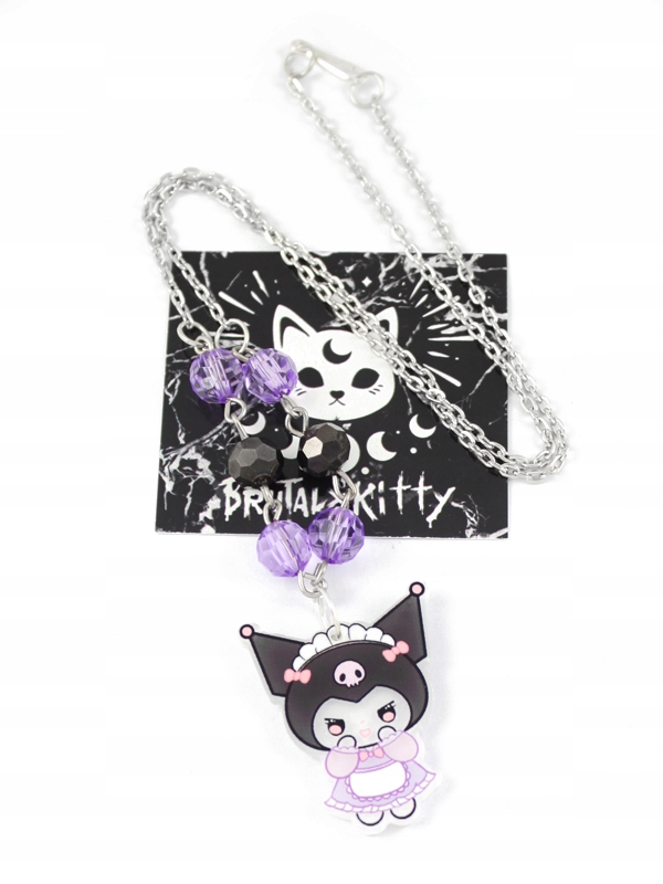 wisiorek KUROMI PASTEL LOLITA goth gothic lolita scene emo core gotycki Materiał metal