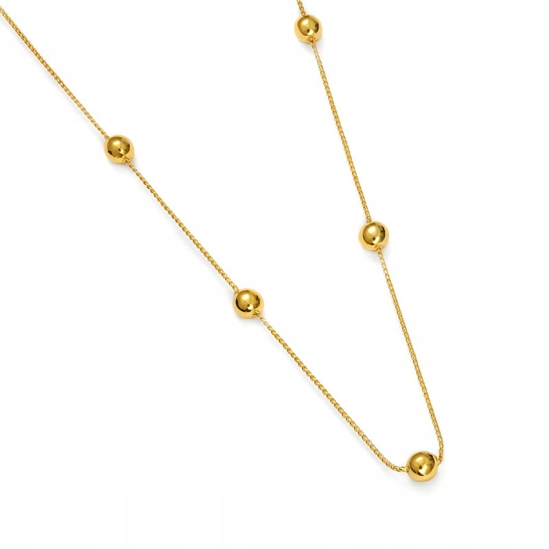 Krátký zlatý náhrdelník s kuličkami Colibra, choker pro mladé, módní náhrdelník s kuličkami