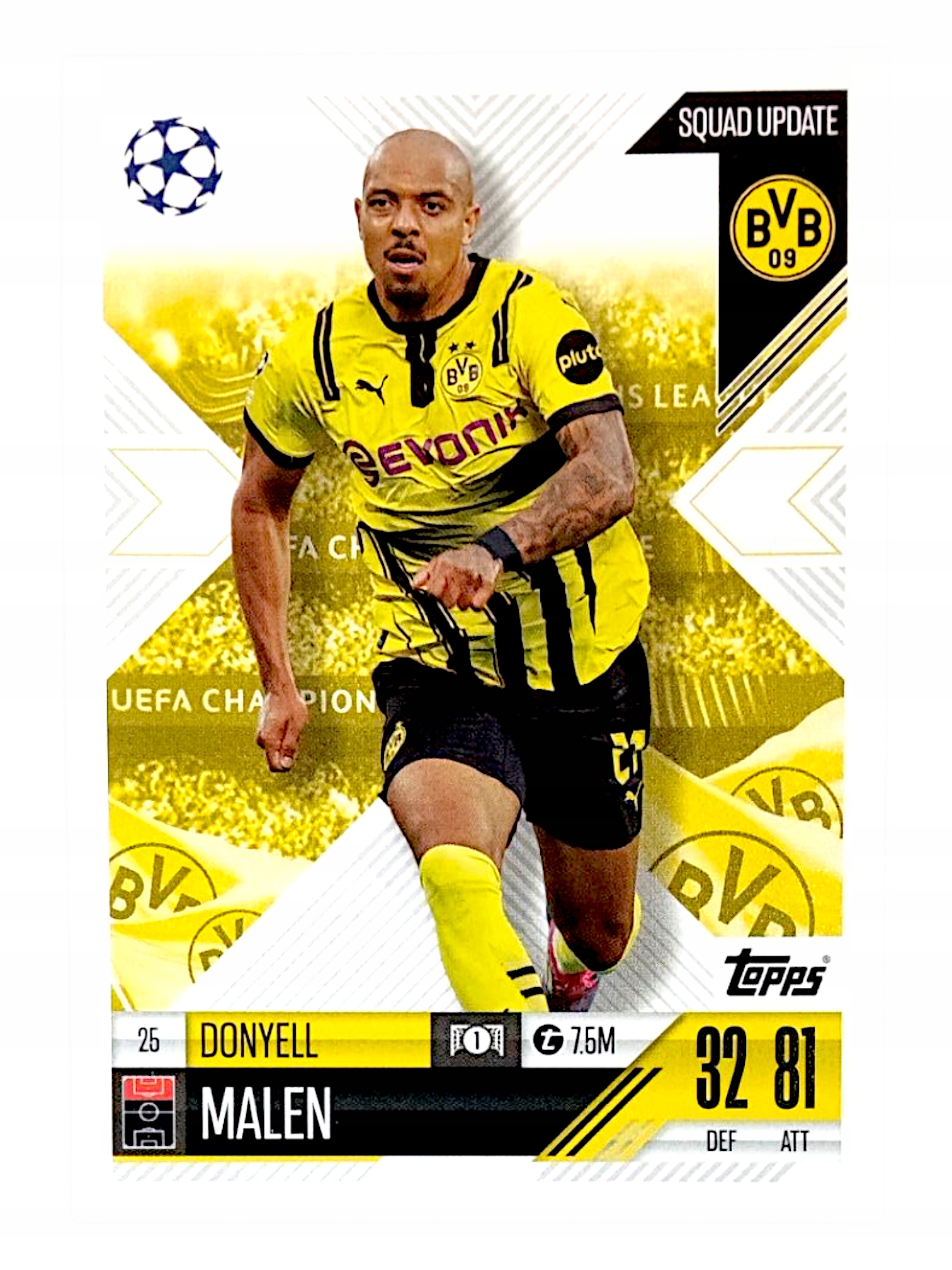 Match Attax Extra 2025 Squad Update 25 Donyell Malen Borussia Dortmund