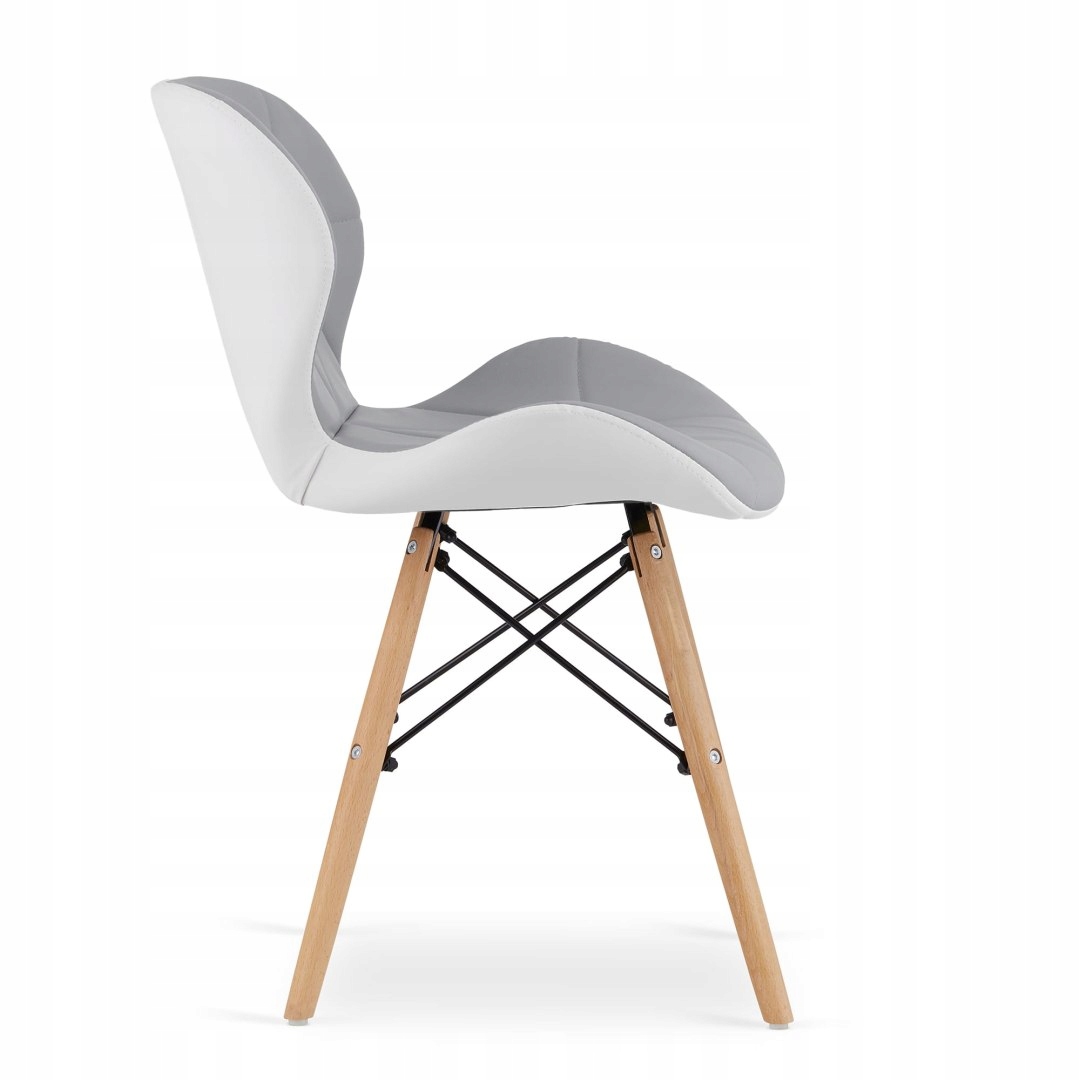 Krzesło LAGO ekoskóra - szaro-białe x 1 Marka inny