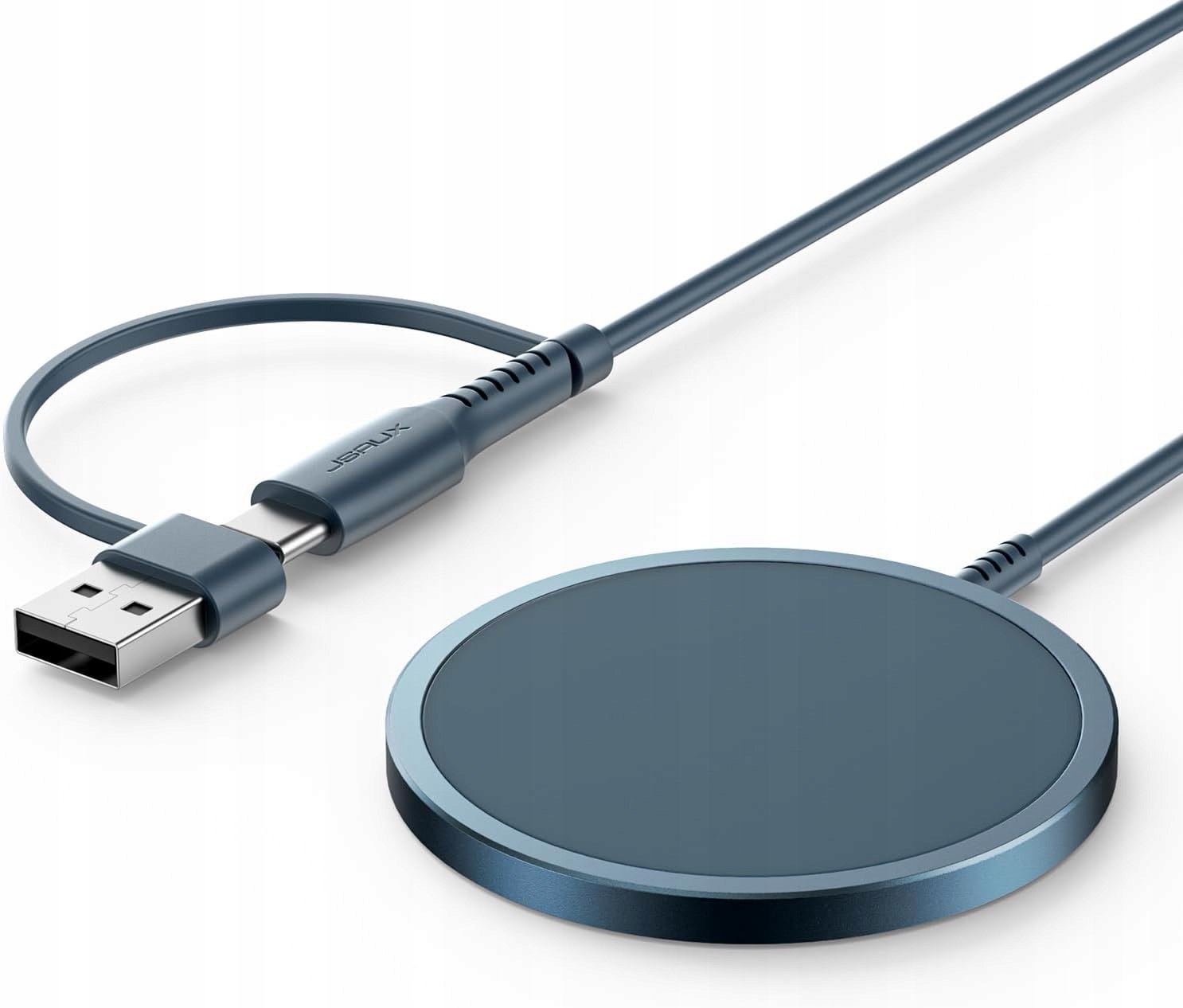 Magnetyczna Ładowarka MagSafe 15W Usb-c Usb-a Niebieska Aluminium