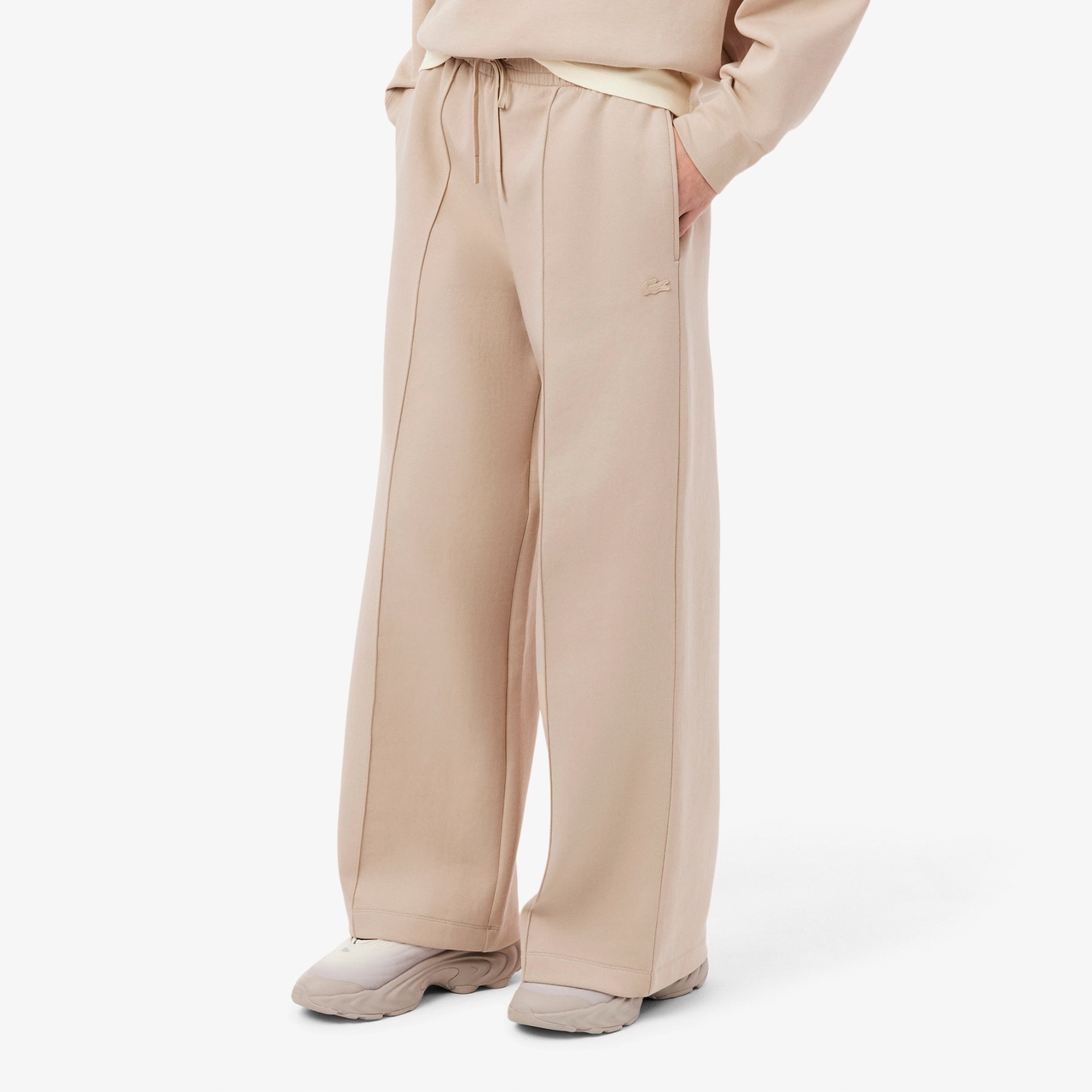 Lacoste Dámské teplákové kalhoty Wide Fit Beige S