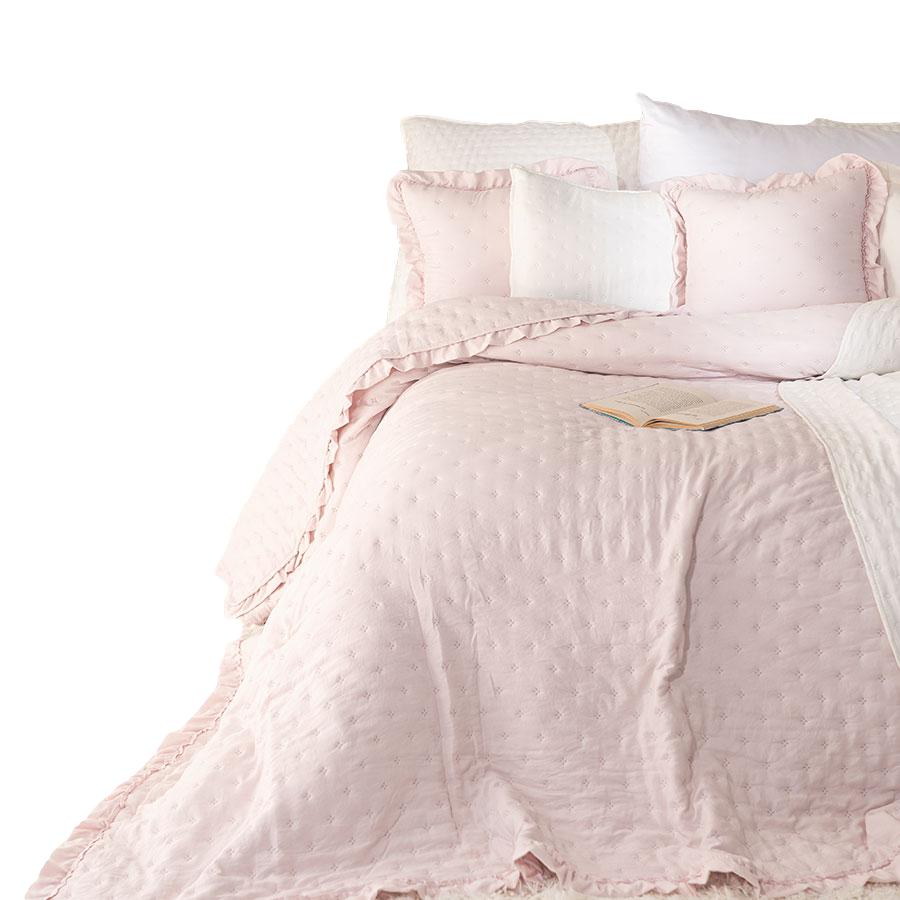 Přehoz růžový světlý růžový se Stylovým Volánkem 200x220 Elegantní, měkký