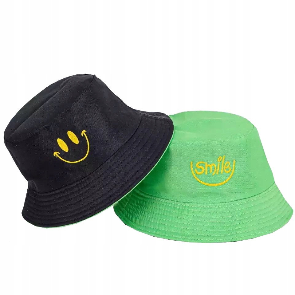 

Kapelusz buckethat czapka dwustronna Smile zielona