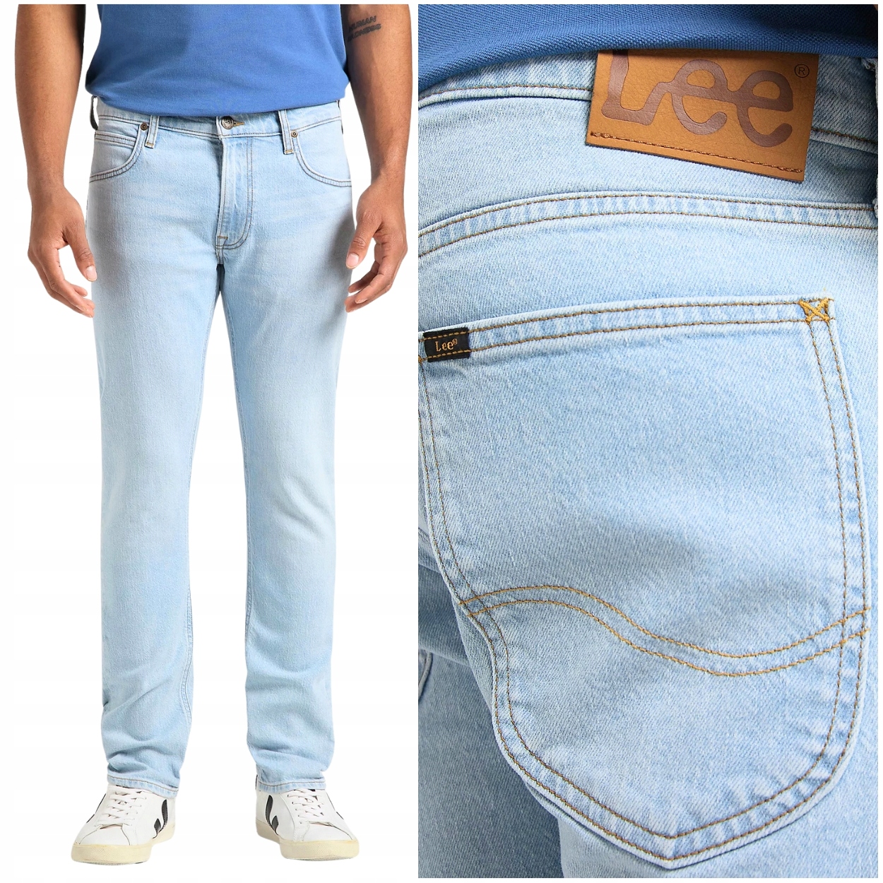 Lee Daren Light Worn In Džins světlé jednoduché pánské džínové kalhoty W33 L32