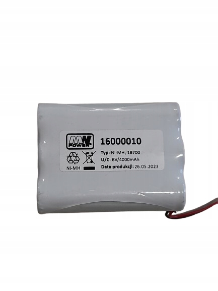 Akumulator NiMH 6,0V/4Ah 18700 Ht 3+2 piramida przewód 300mm