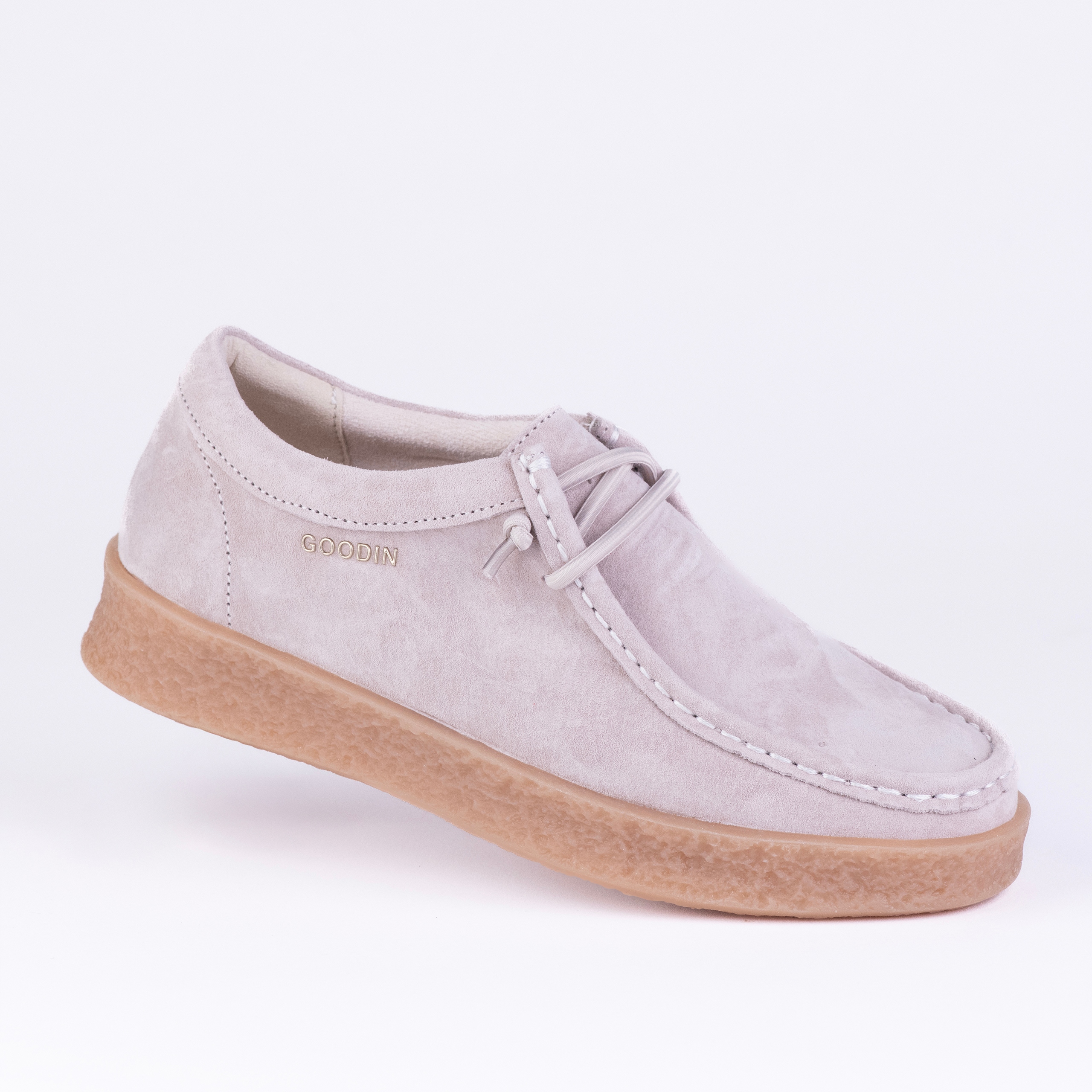 Dámské polobotky Wallabee Goodin GD-XW-1010 kůže semiš vázaná béžová 41