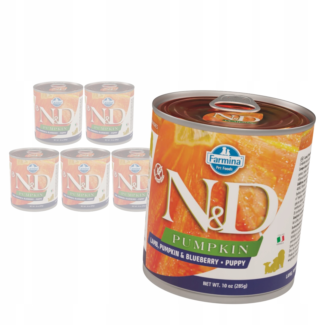 Levně Farmina N&d Dog Puppy 6x285g Krmivo pro štěňata s jehněčím masem a borůvkou