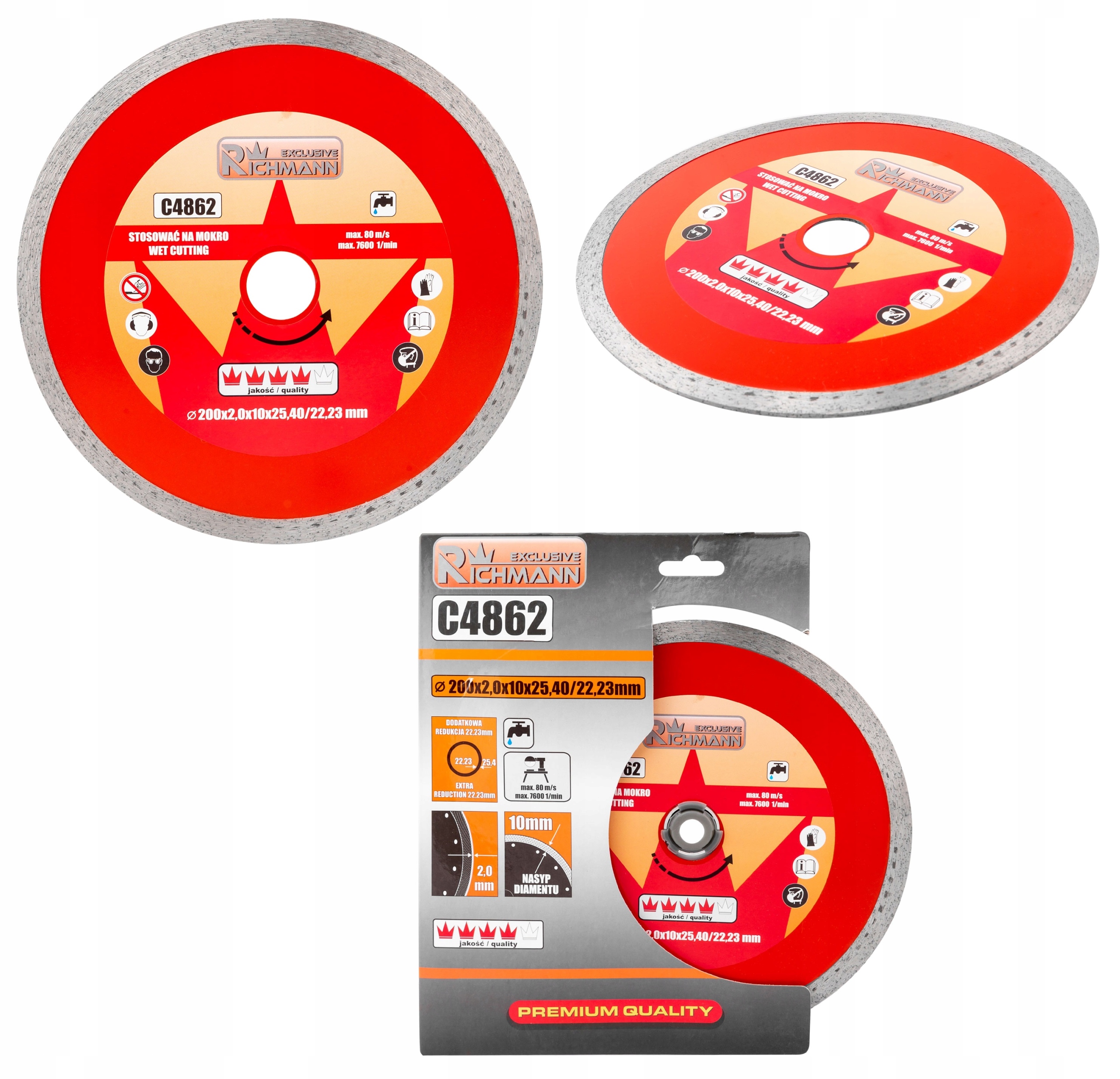 

Tarcza Diamentowa Cięcia Glazury Mokro Cienka 200