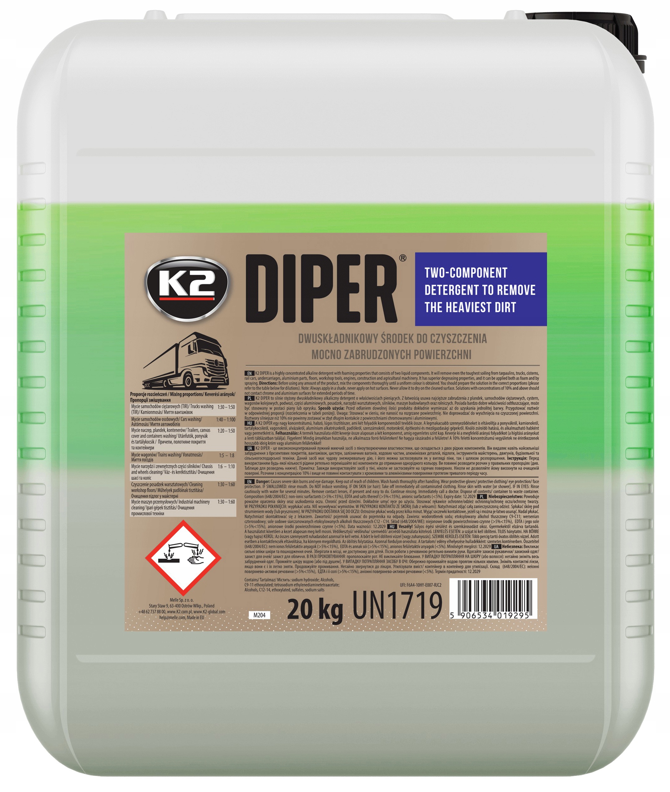 K2 DIPER SILNA AKTYWNA PIANA 20KG PIANOWNICA 2L Brand K2