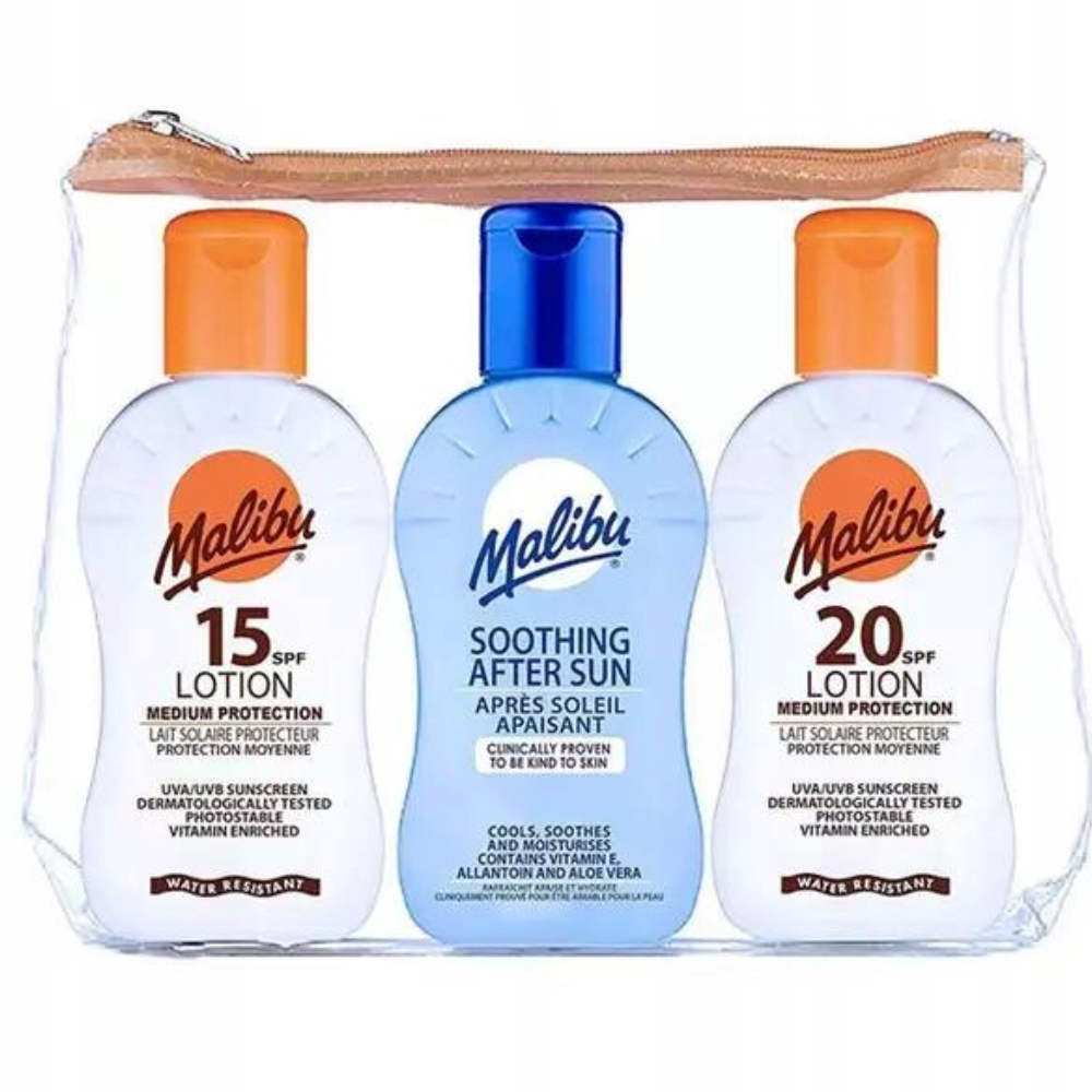 

Malibu Travel Pack Balsay Do Opalania SPF15 SPF20