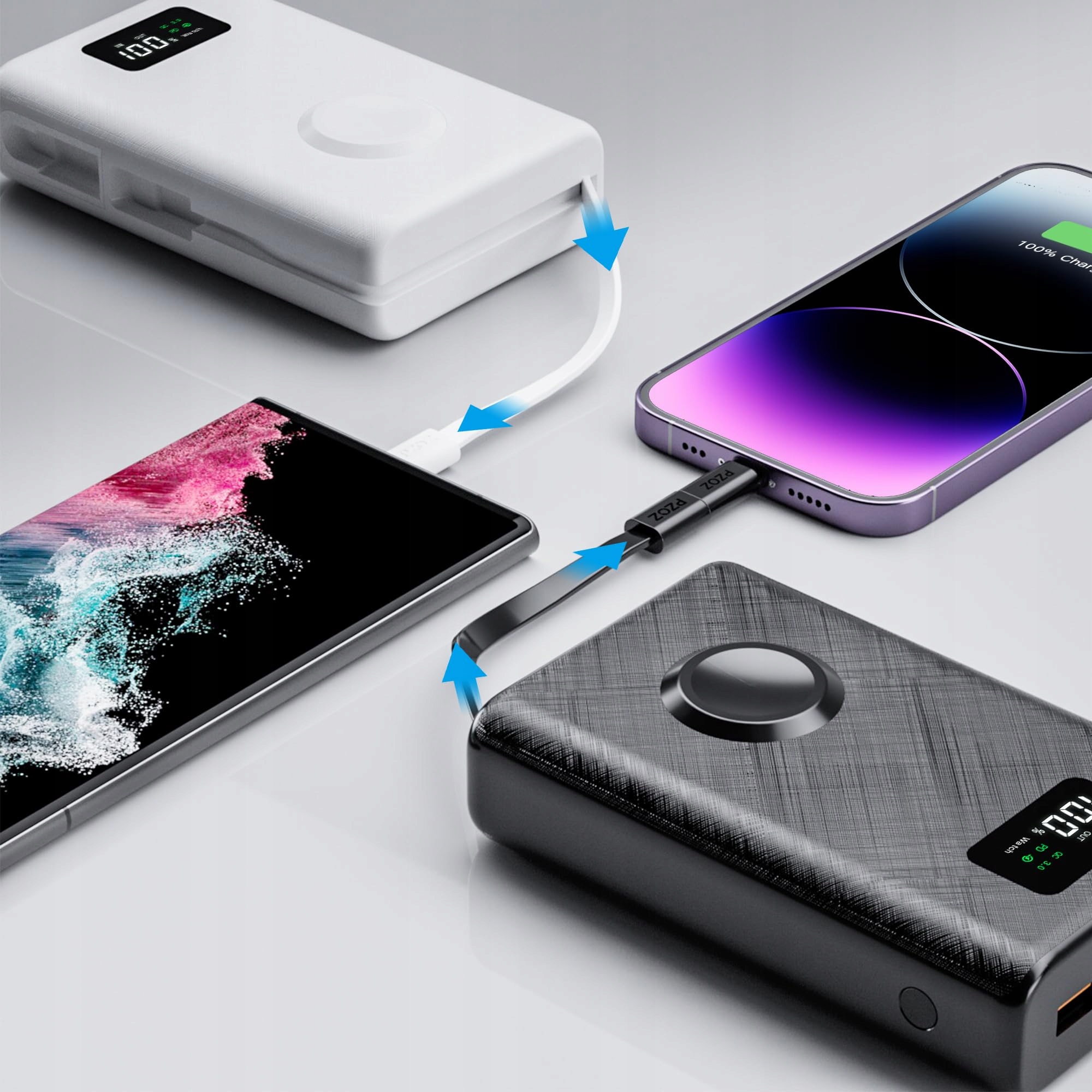 PZOZ Powerbank 225W 20000mAh iPhone Samsung iPad Switch QC 30 PD — miniatura 4