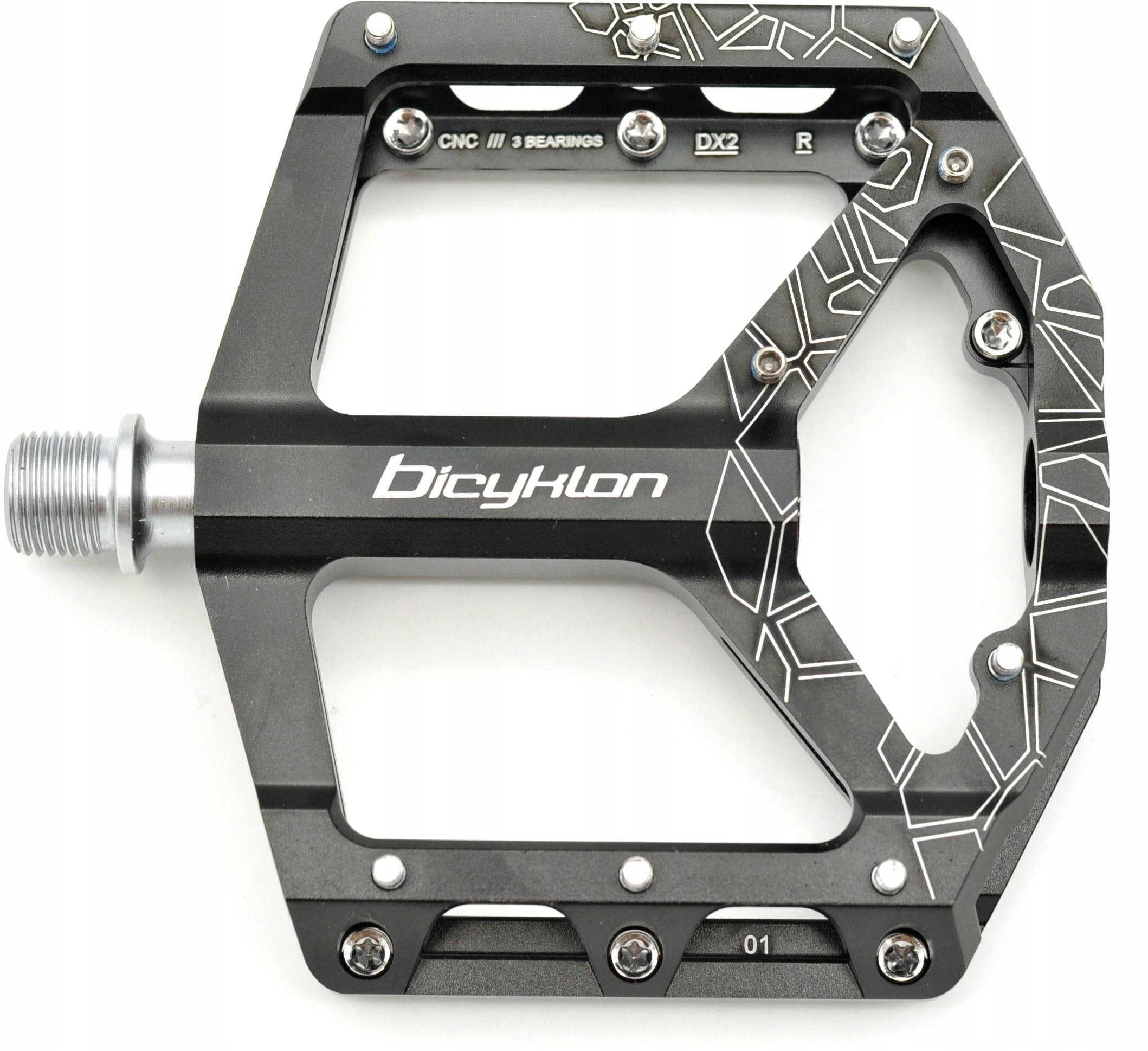Platformové pedály Bicyklon DX2 Alu strojové černé
