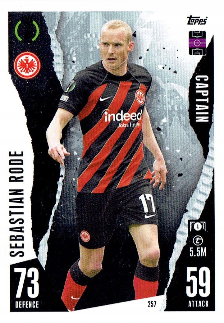Topps Match Attax 2023-2024 Captain 257 Sebastian Rode Eintracht Frankfurt