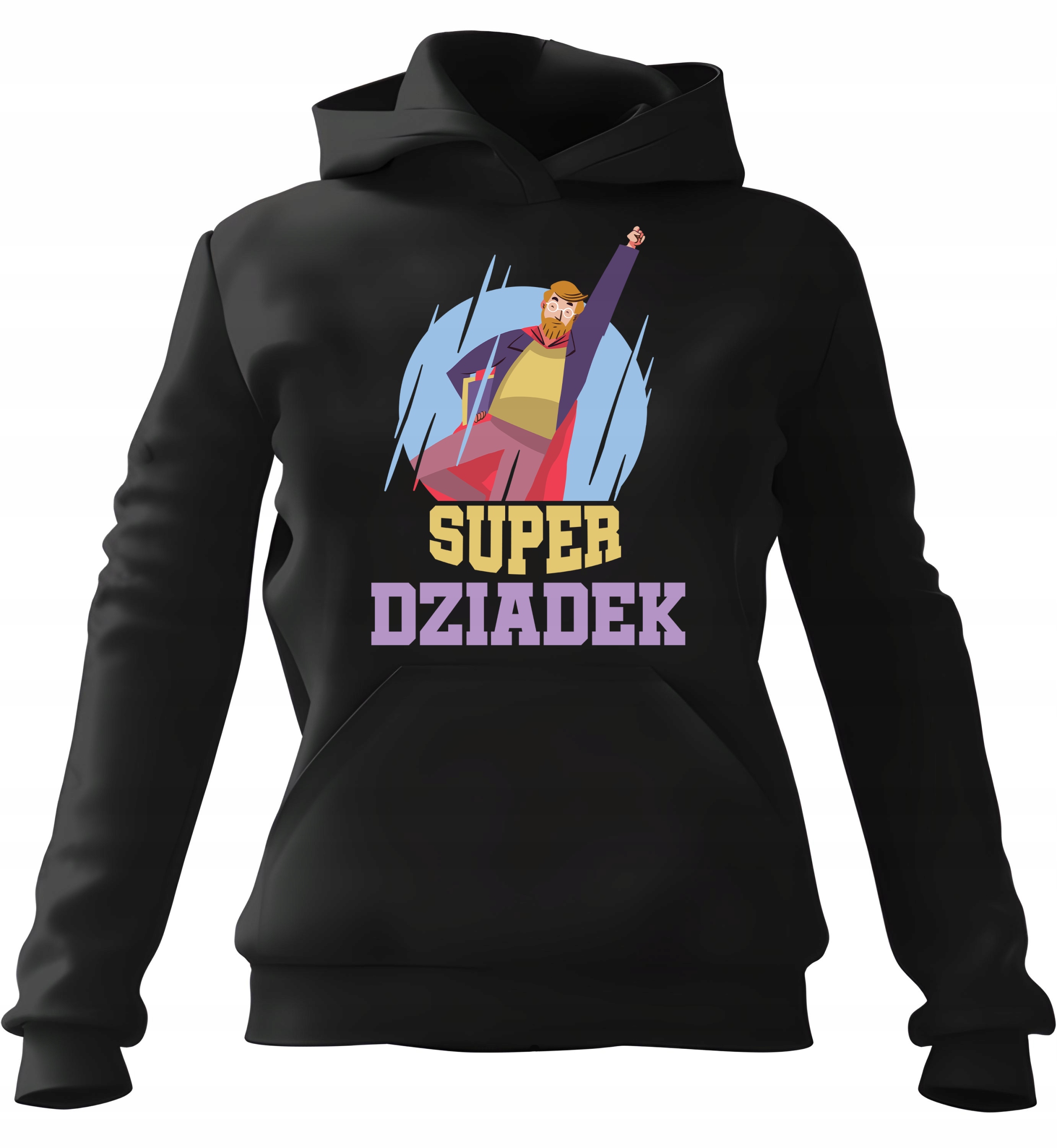 pánská mikina s kapucí Skvělý Děda Ilustrace Černá 2XL Pro něj Chlapa