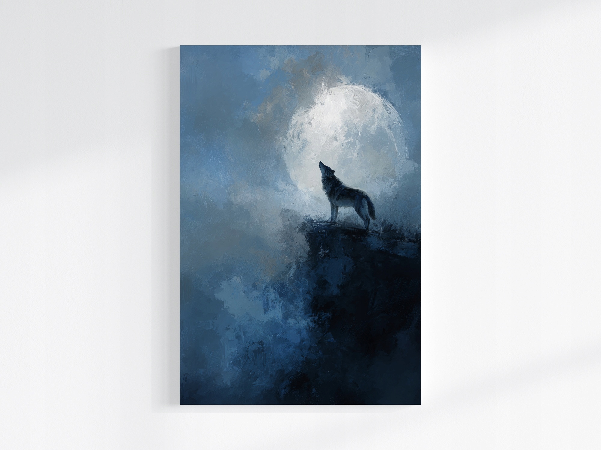 Obraz Na Plátně Canvas Noc Temnota Měsíc Vlk Divočina Mysticismus 80x120