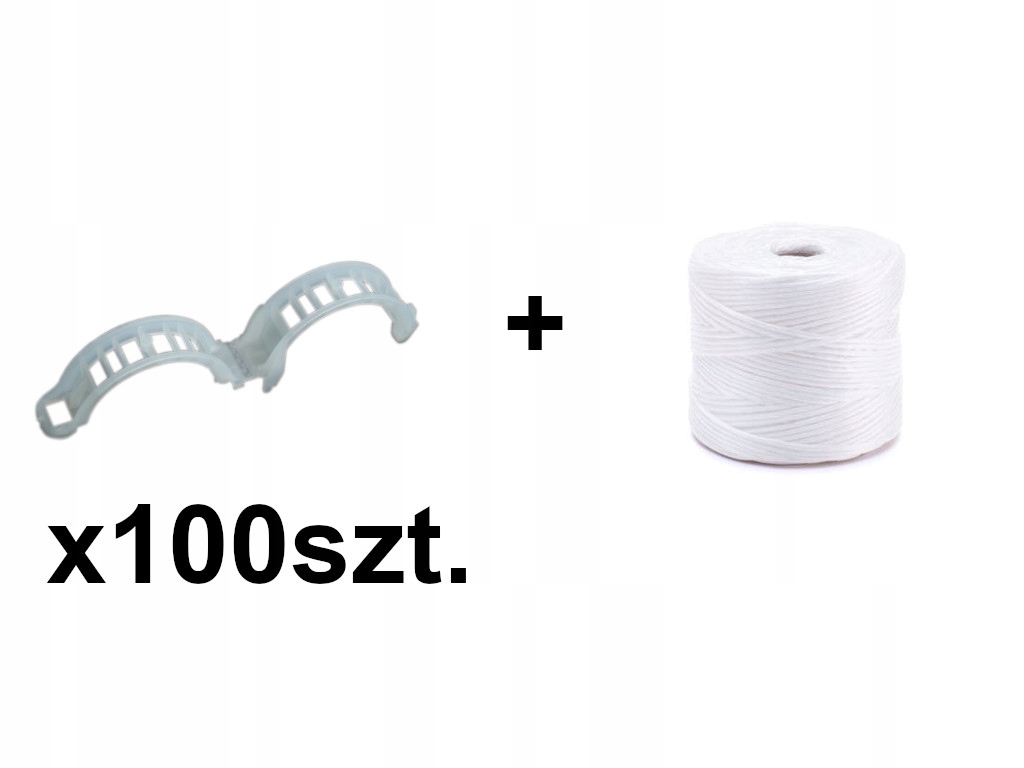 

Klips zapinka do łodyg 100 sztuk +sznurek250m/500g