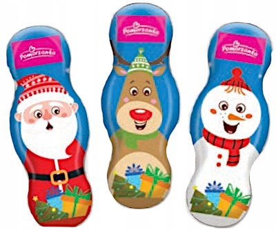 Levně Čokoládové figurky s náplní Toffi Vánoce 30g 42ks