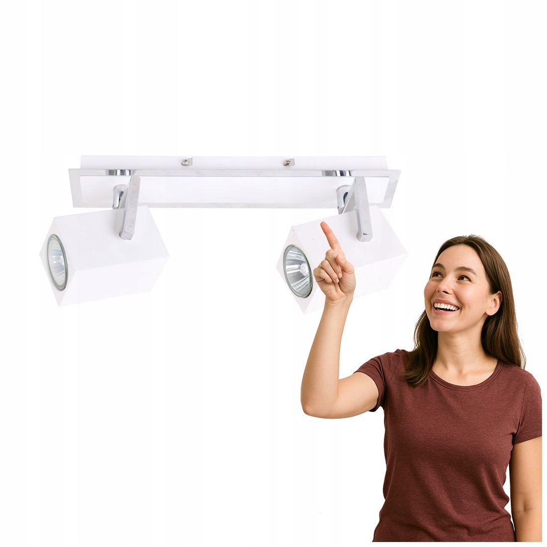 Moderní chromový reflektor Mateo 2xGU10 Italux