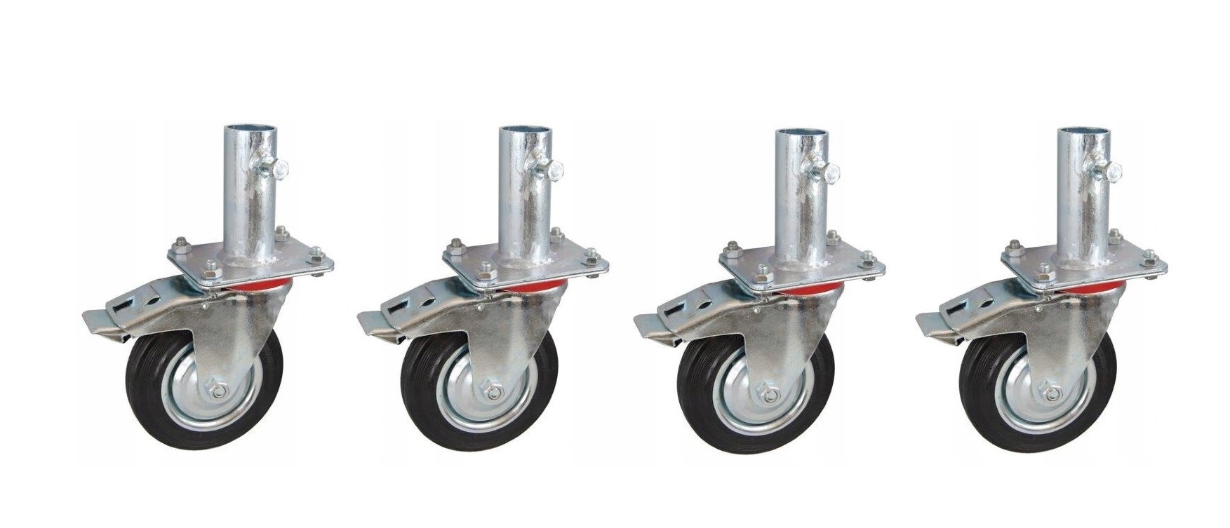 Sada 4 kol s podstavcem pro ocelové konstrukce