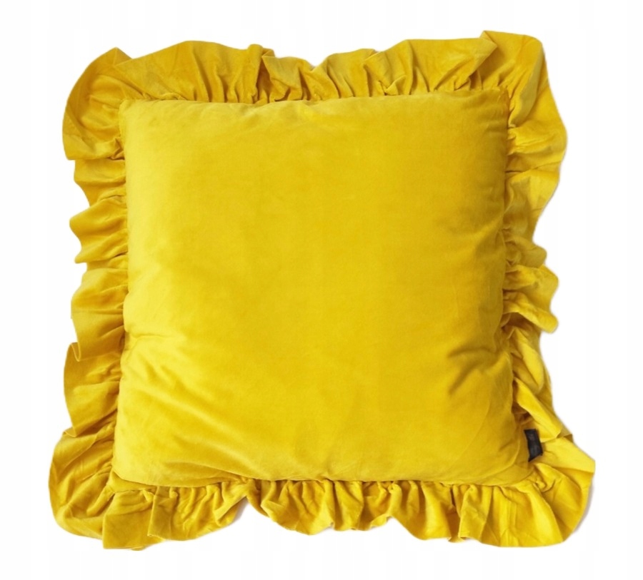 

Poszewka 40x40 Welurowa Velvet Falbana Musztardowa