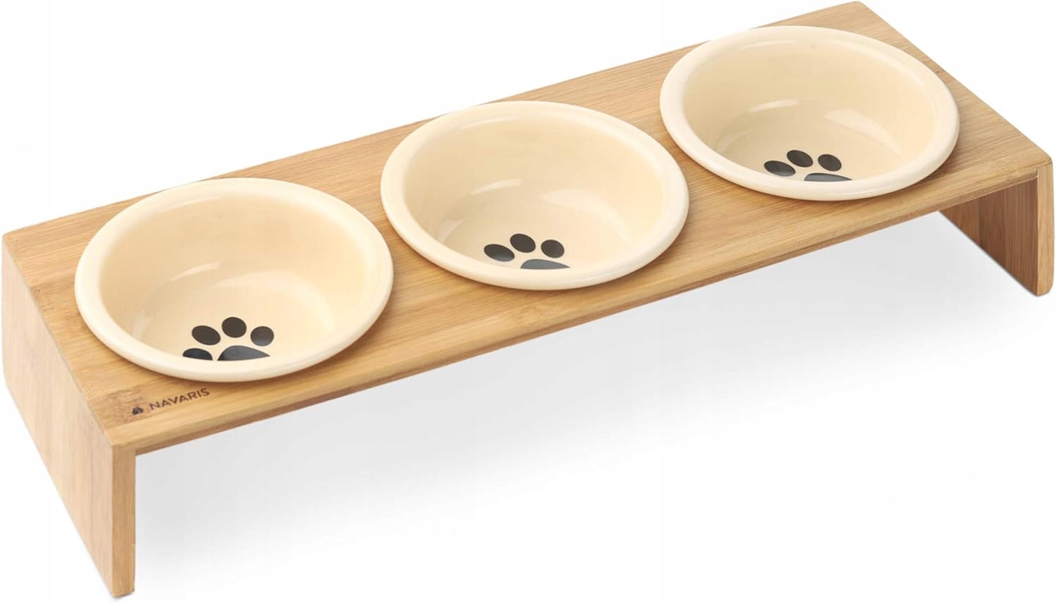 Ceramiczna miska dla psa dla kota podwyższona na stojaku duża zestaw 3 szt