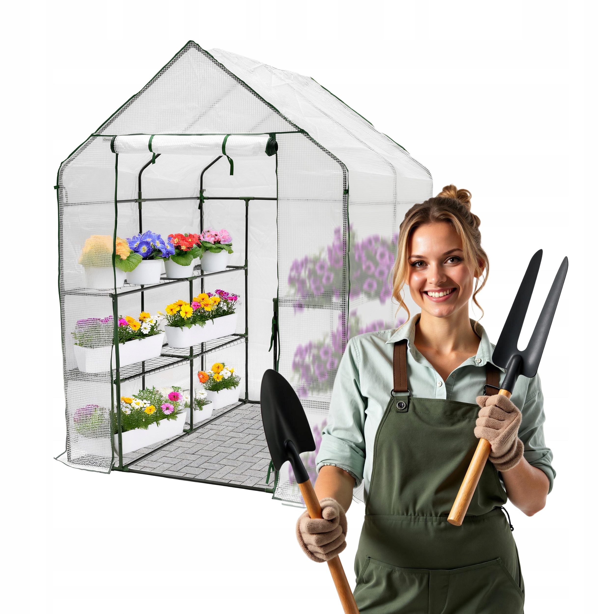 Zahradní skleník na balkon Tunel 8 polic Regál 141x142x194 Canna II