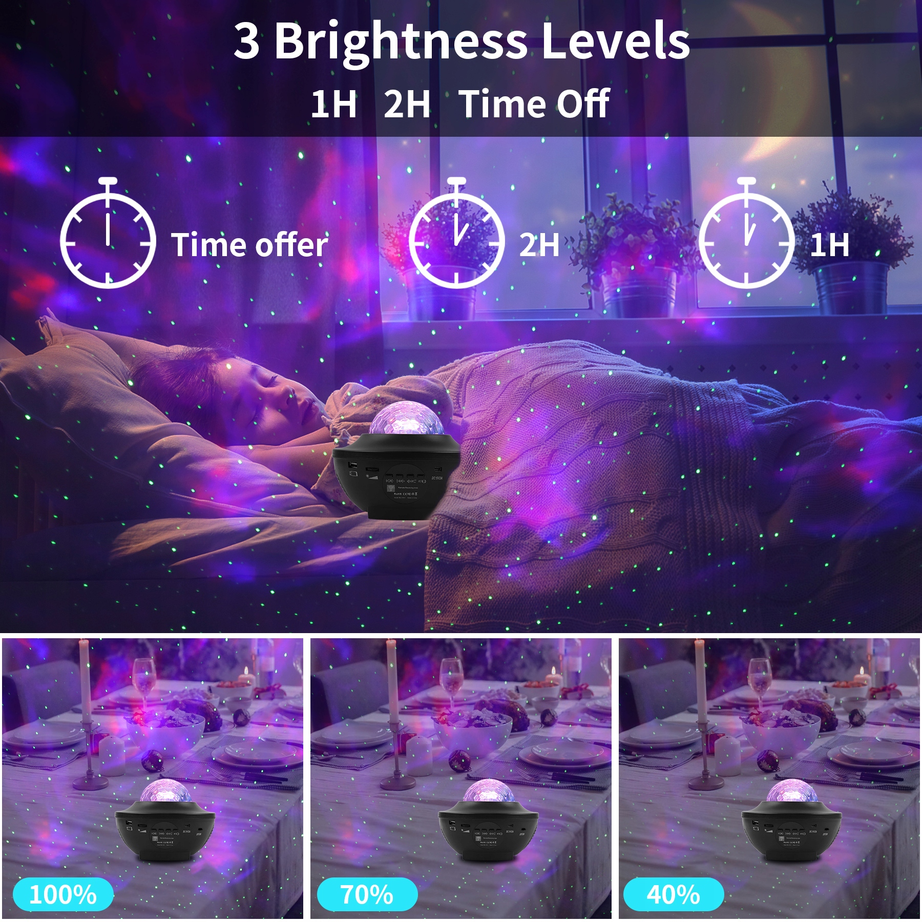 Lampka projektor Asato Projektor Gwiazd Led czarny Bohater / Bajka brak