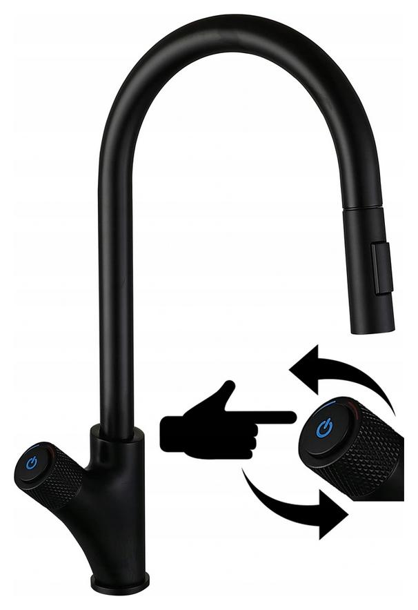 Kuchynská Batéria Čierna Výsuvná Pre Drez Q