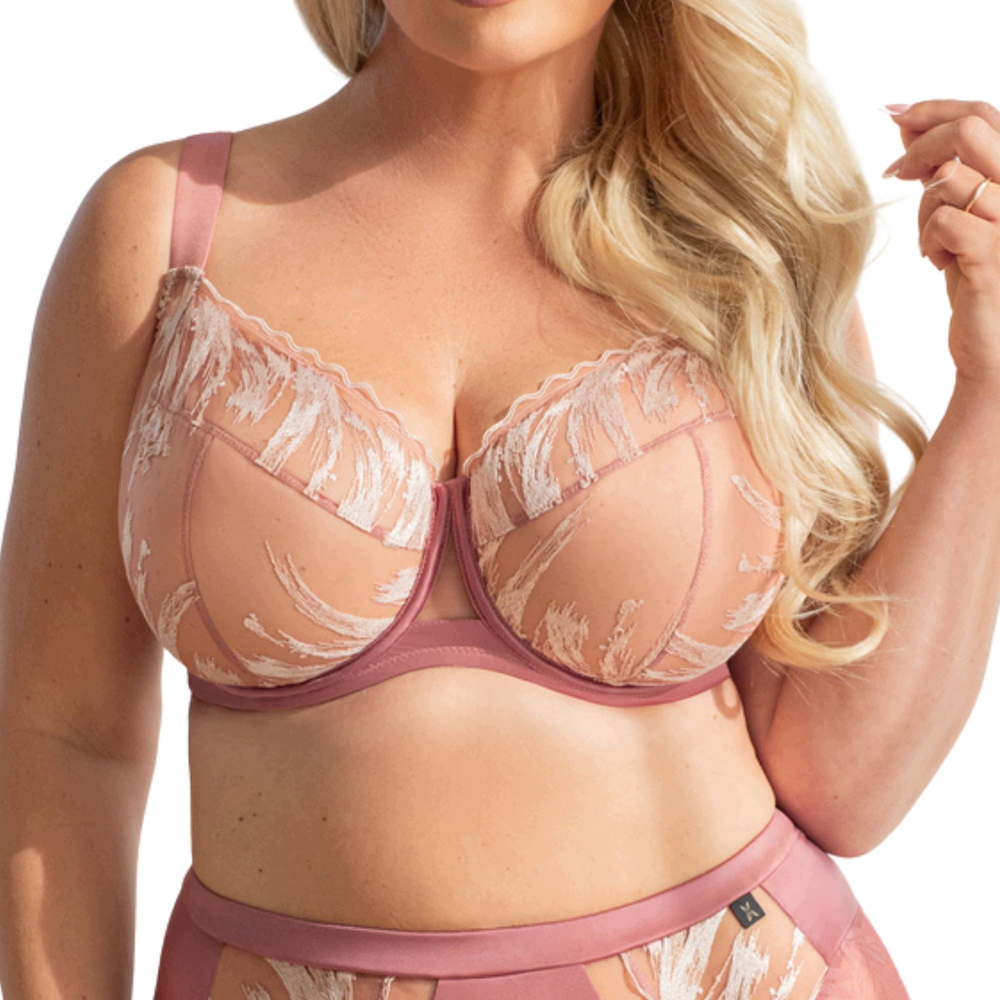 Podprsenka KrisLine Lisa Soft Full Cup růžová měkká krajková 65H