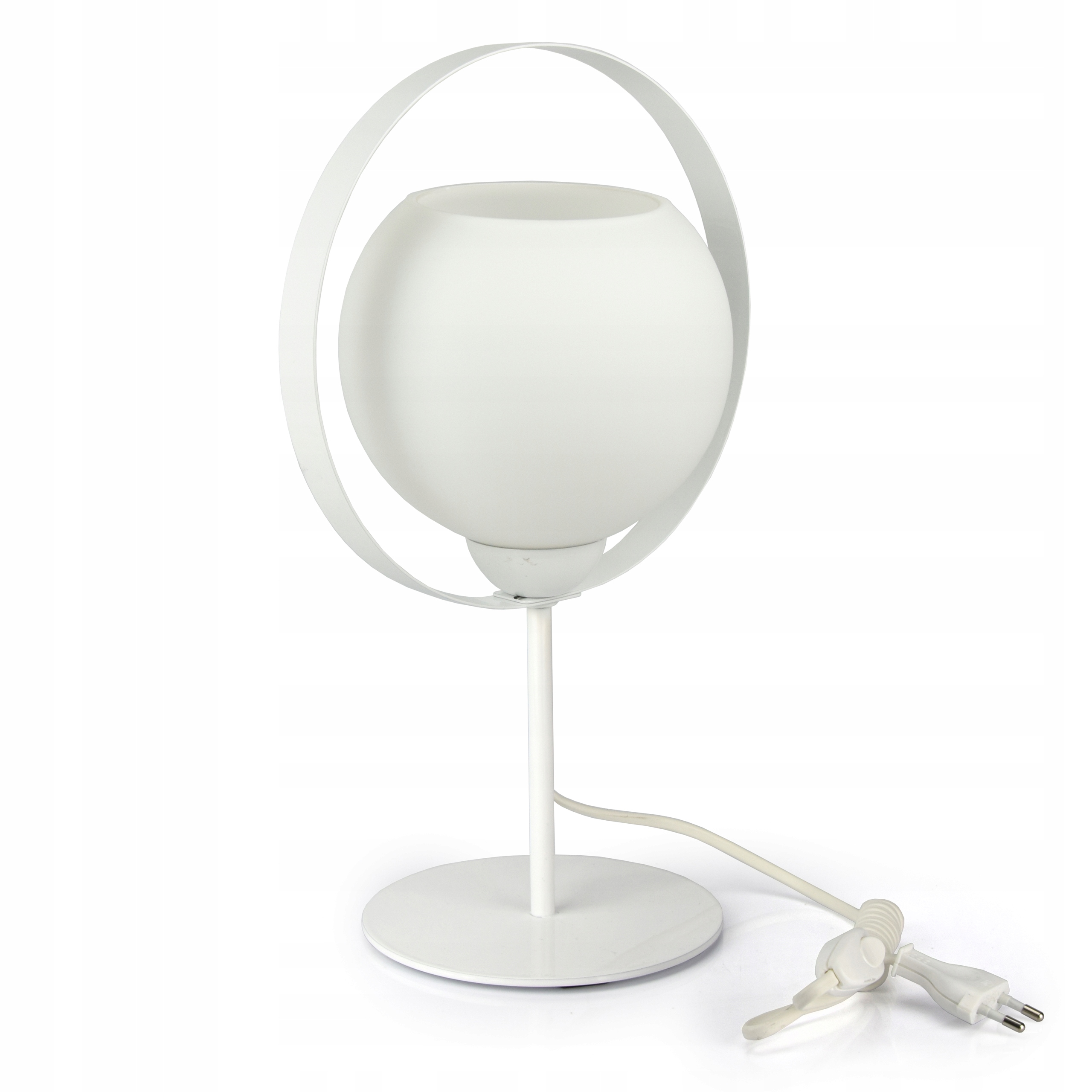 

Lampka Nocna Stołowa Biała Mleczna Szklana Kula