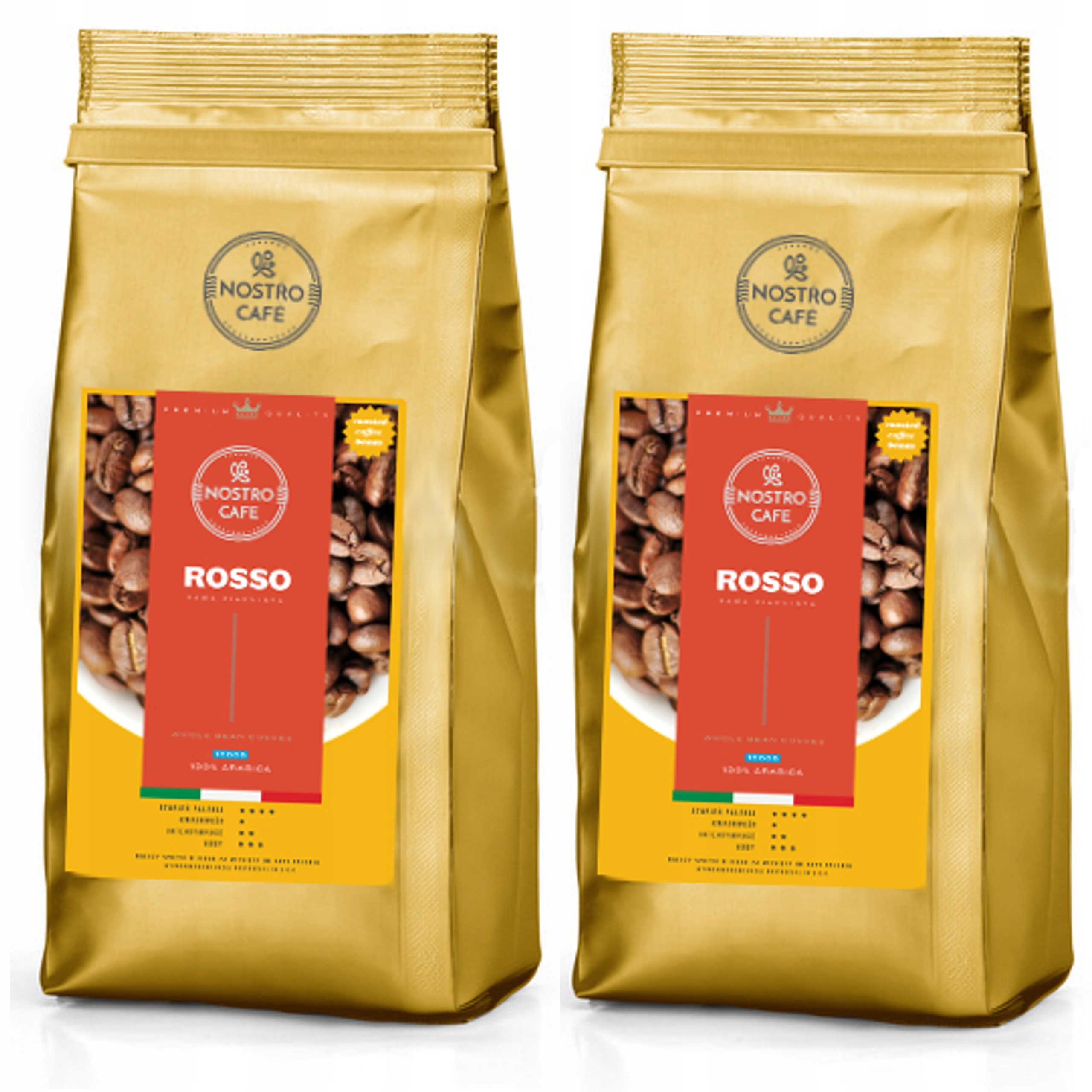 Káva Zrnková Rosso 2KG Arabika Čerstvě Pražená