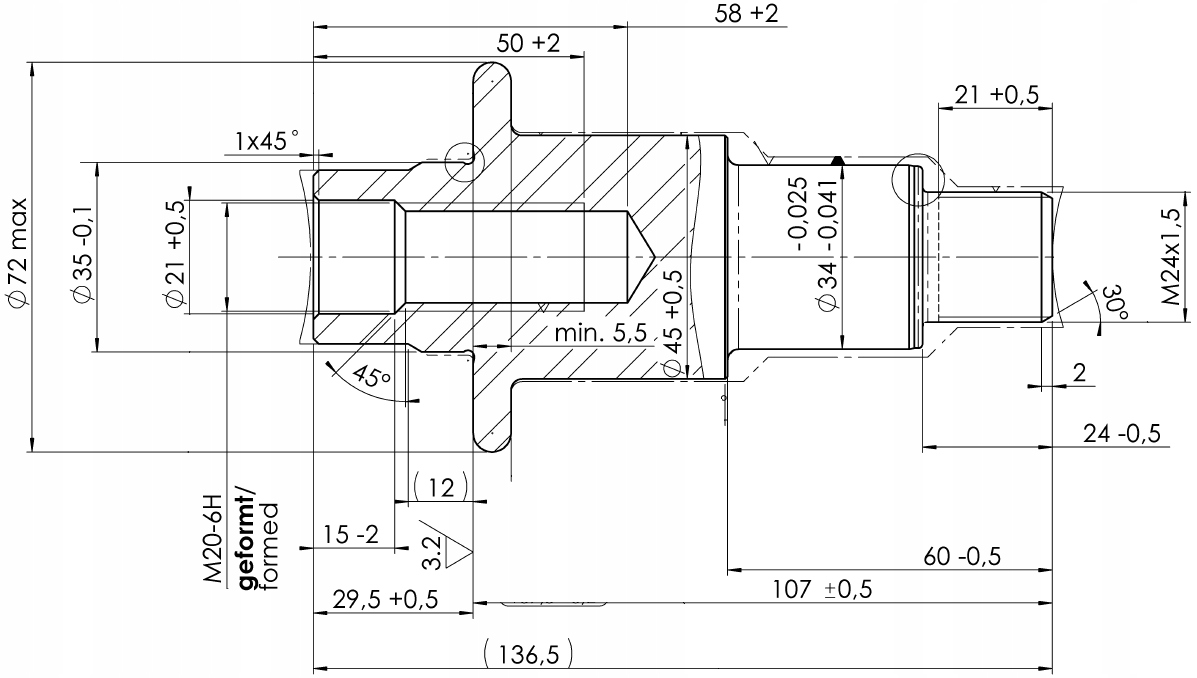 OSKA POLOS CZOP TRZPIEN DO OSI AL KO 1350kg 34mm EAN 4251302407783