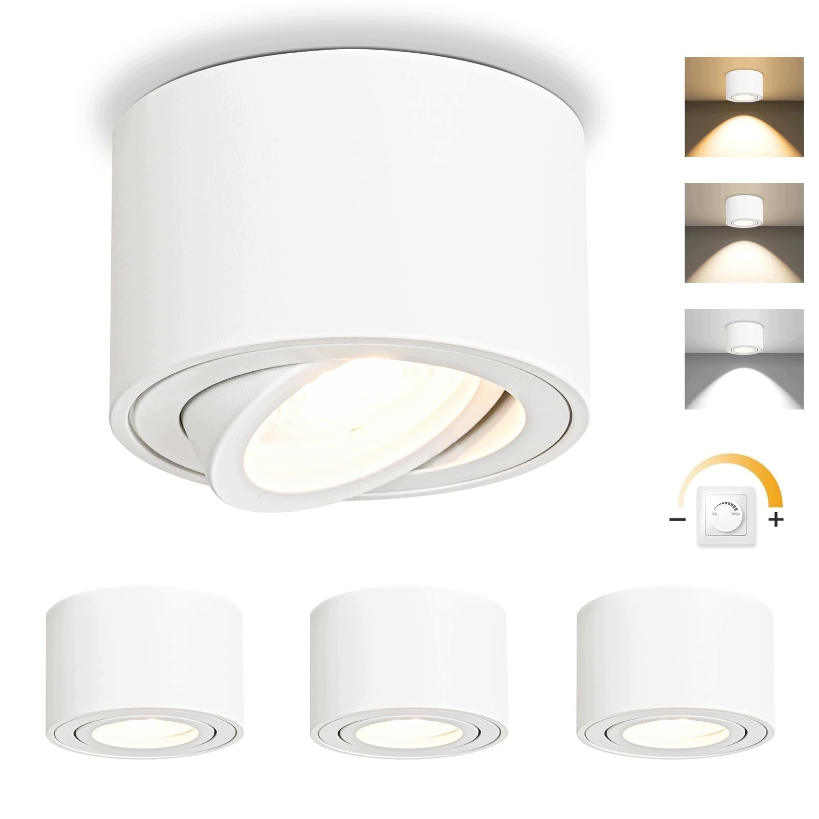 Led světlomety Výrobce Model Bílé Na omítku Stmívatelné Výklopné 3 kusy