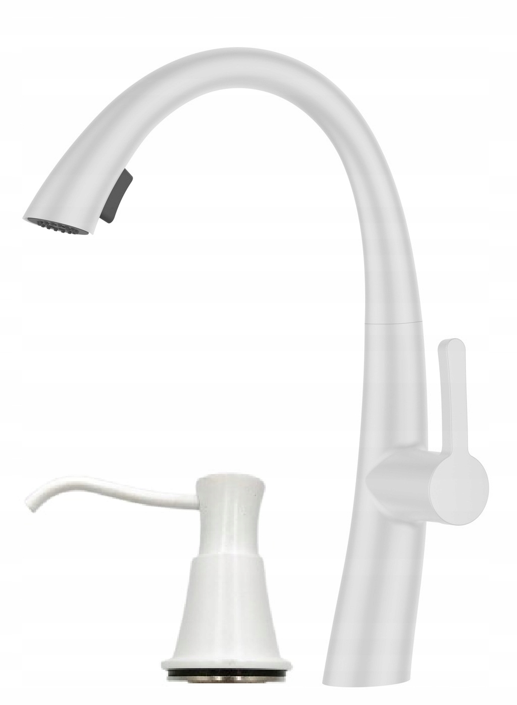 Kuchynská batéria Retro Biela Výsuvný Ww výtok Dávkovač