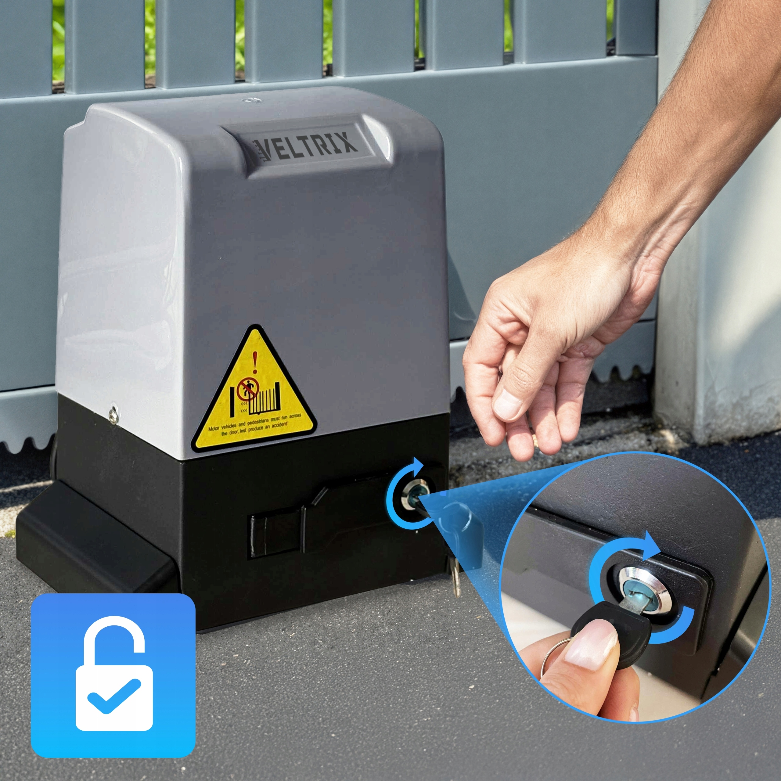 Napęd bramy PRZESUWNEJ ZESTAW 800kg + 4 piloty + lampa LED + WIFI Napięcie zasilające 230 V