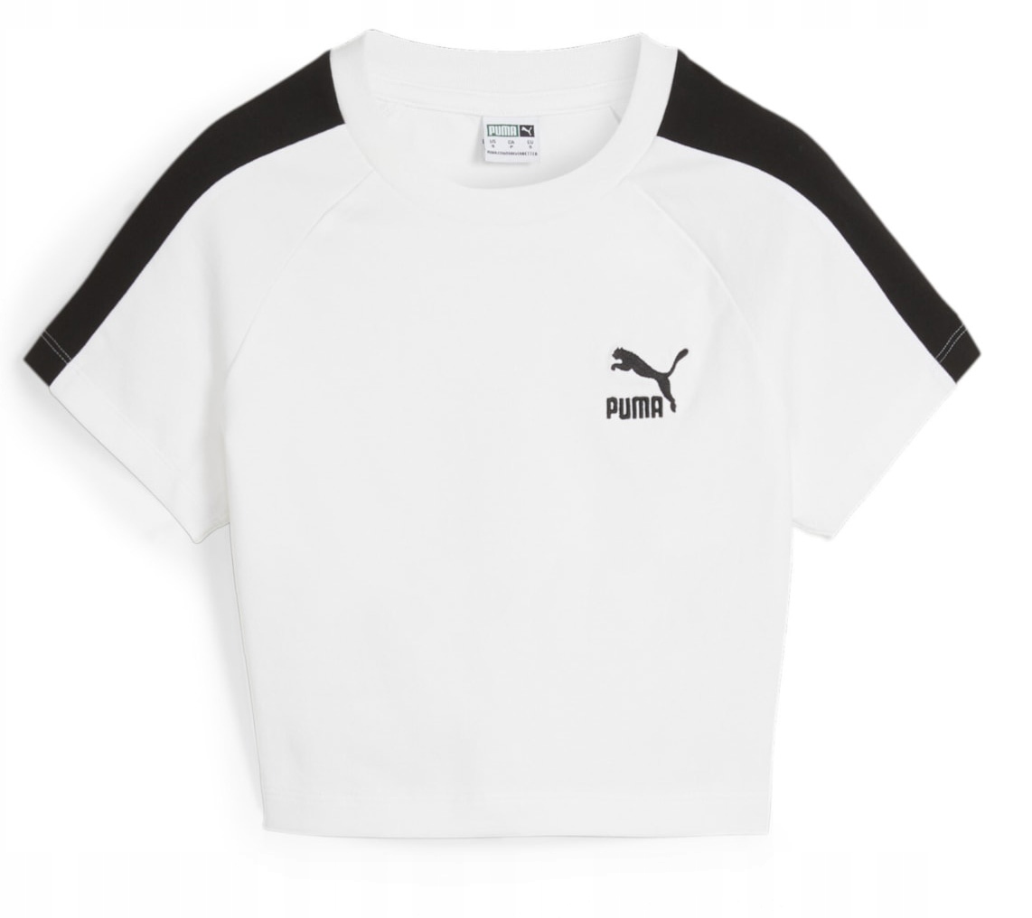Tričko z bavlny Puma crop top přiléhavý M