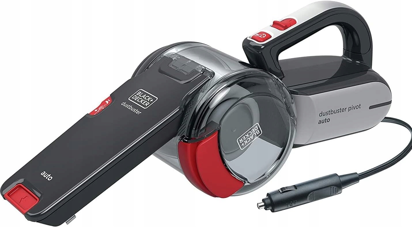 Black & Decker, Odkurzacz samochodowy 12V Pivot, akcesoria, torba