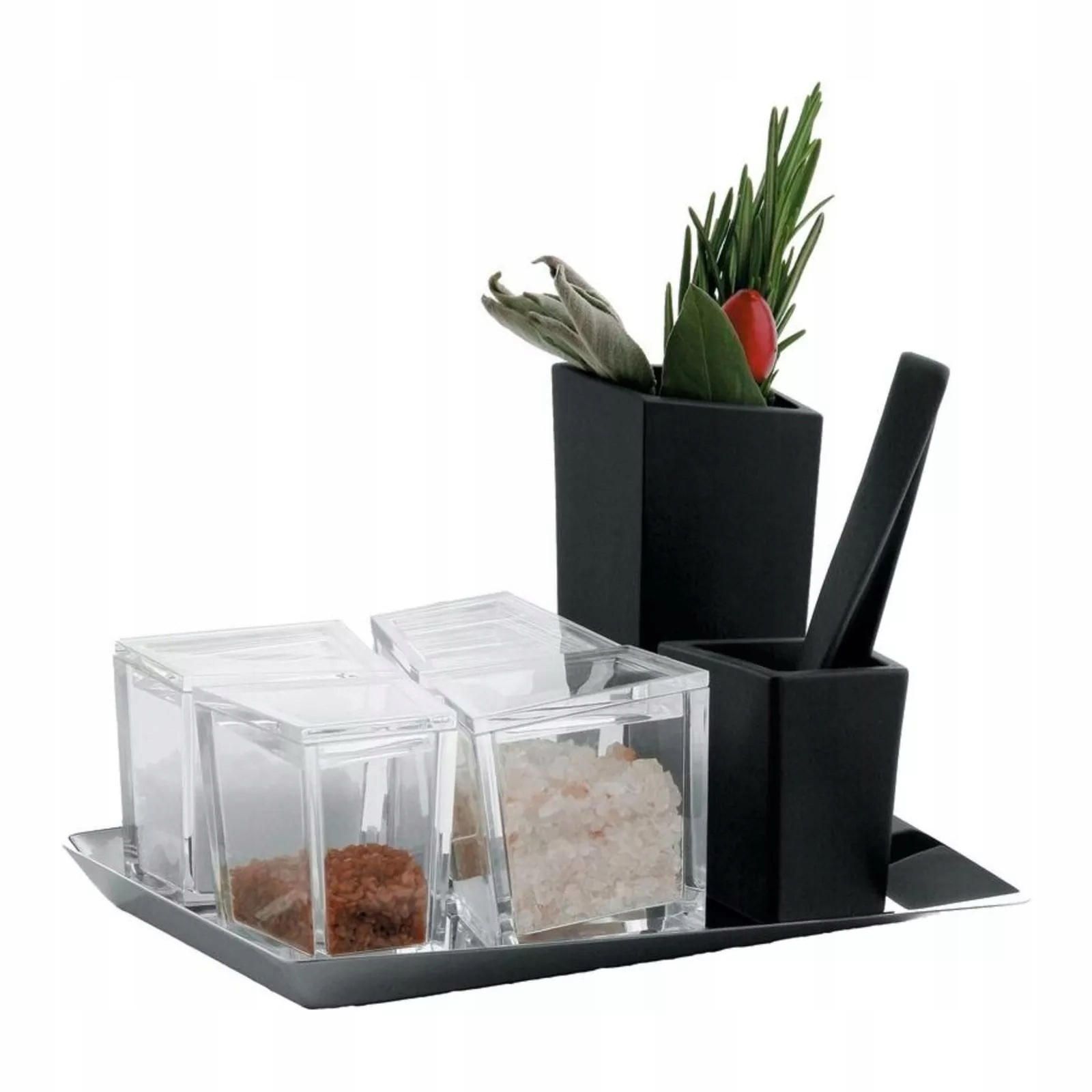 Alessi Cum Grano Salis Exkluzívny set na soľ korenie Mažiar