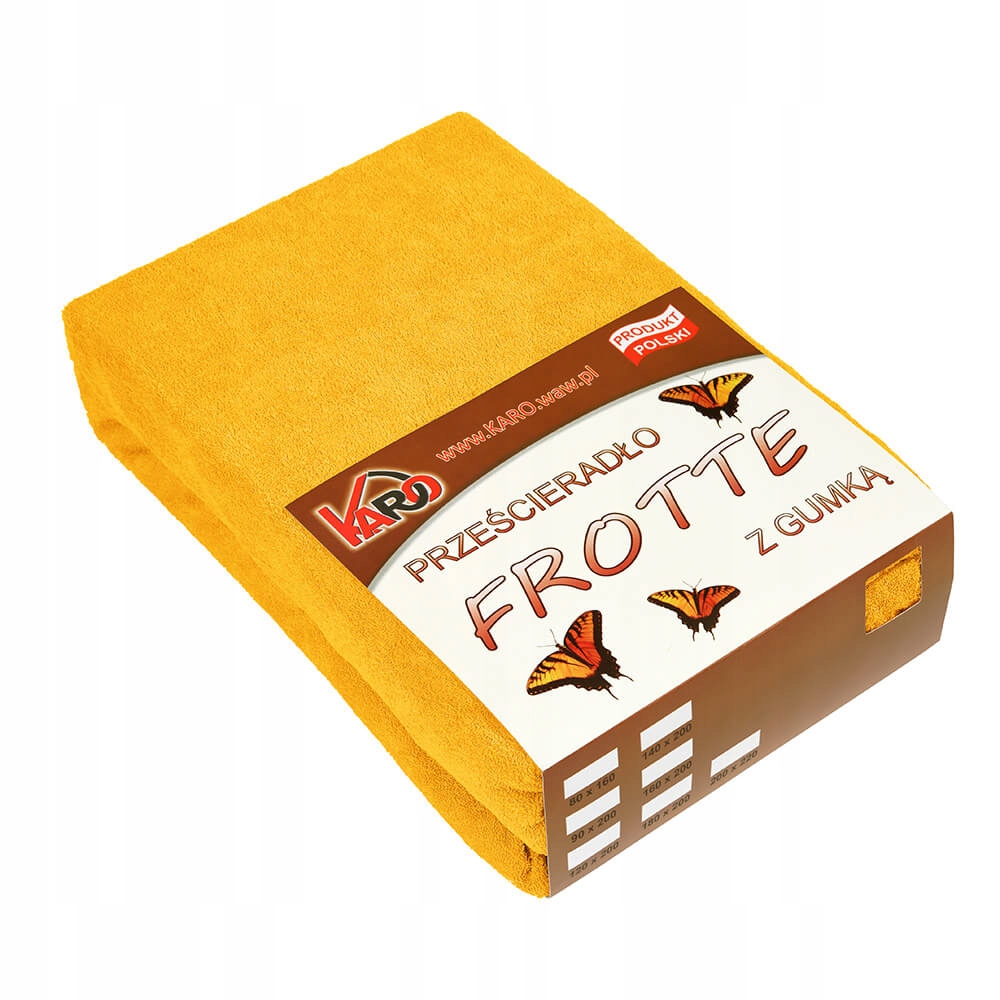 Froté prostěradlo s gumičkou 200x220 hořčicové Karo