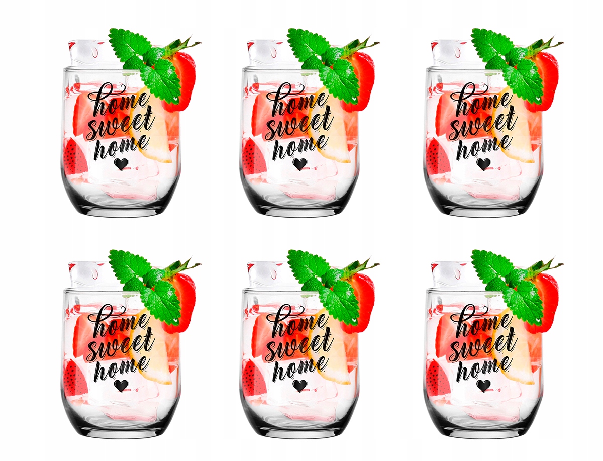 

6 x Szklanki Do Wody, Drinków, 300 ml Sweet Home