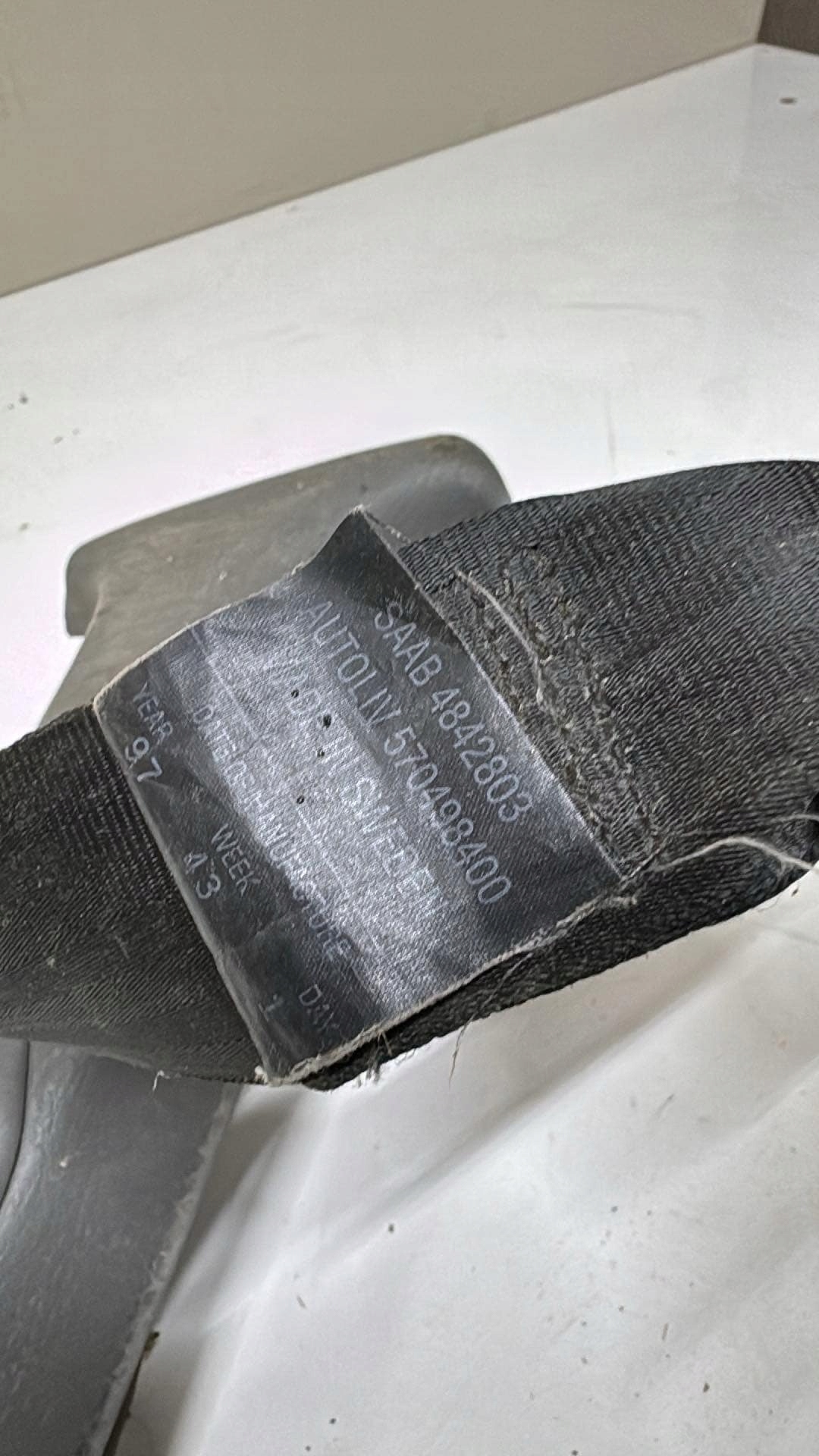 tension belt safety right front front SAAB 9-5 and 1997- + pillar