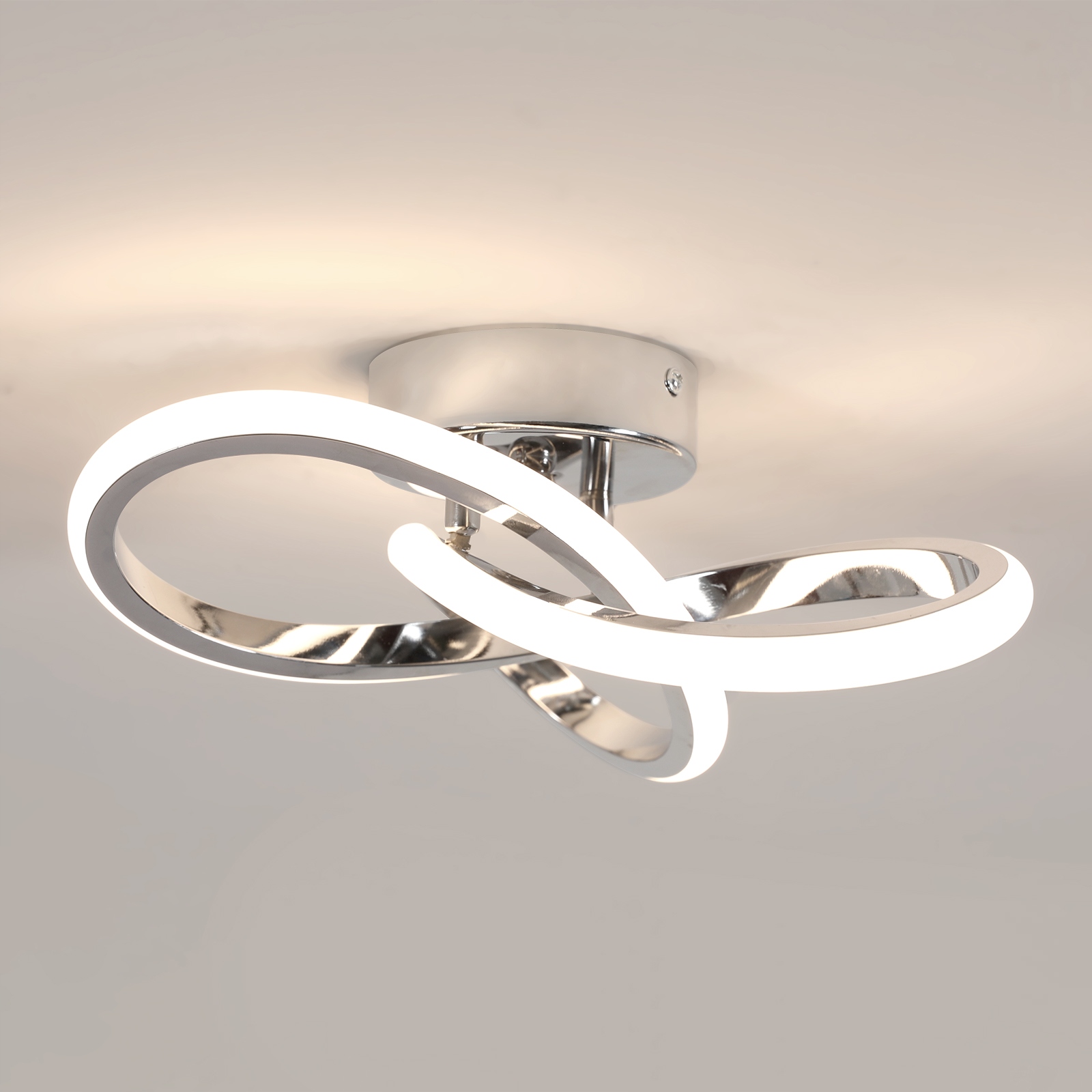 Lampa Sufitowa Wisząca Led Żyrandol Chrom Nowoczesny 22W 4500K