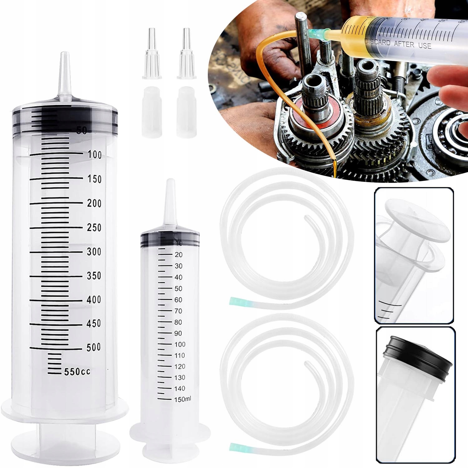 Levně Plastové Stříkačky 150 ML A 550 ML S Přesnou Stupnicí Pro Zavlažování