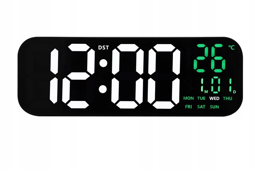 Hodiny Jvd DH9016.4 Čierny Alarm Digitálny Teplomer Veľký Čitateľný Dátum