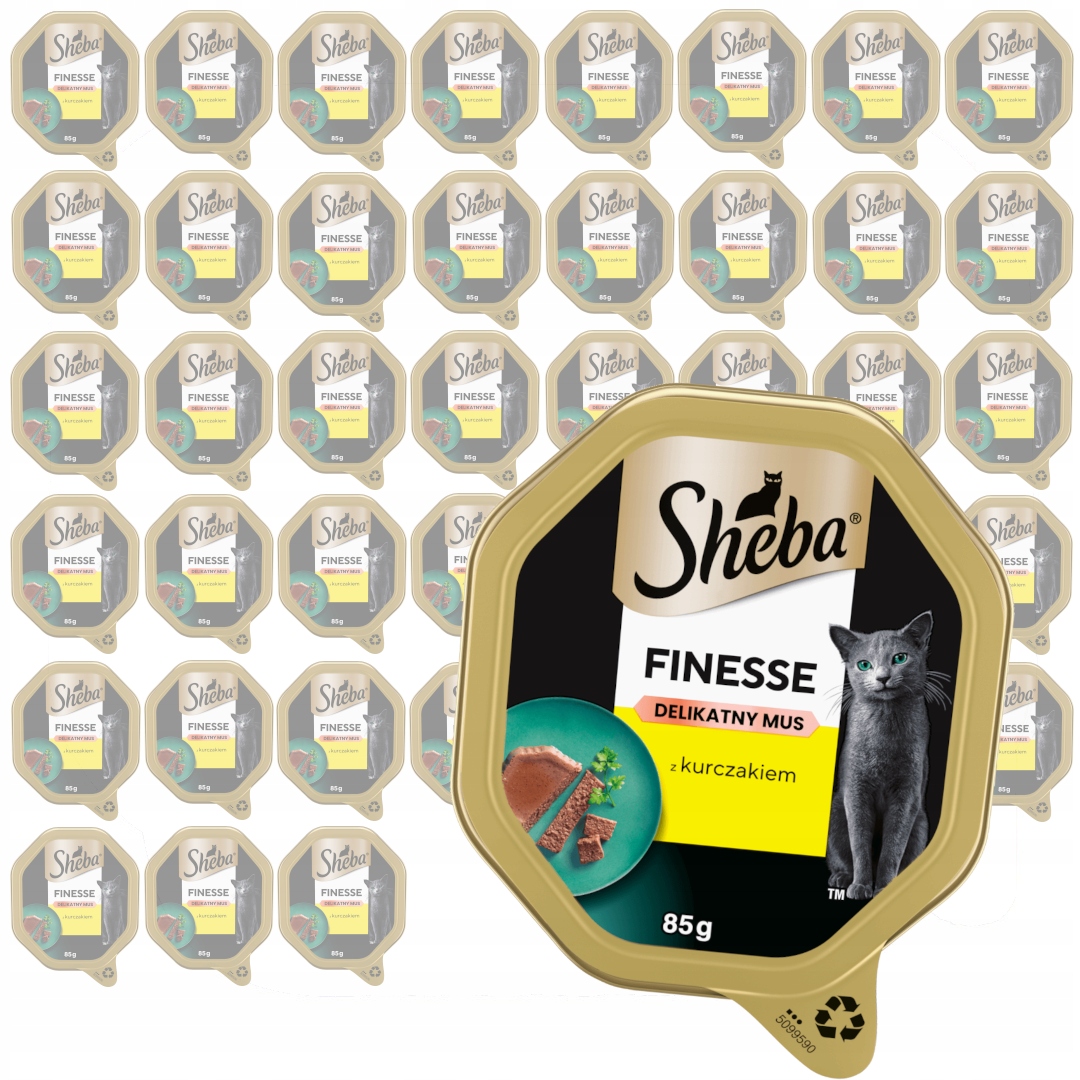 Sheba Finesse Miska 44x85g Mokré Krmivo Pro Kočky s kuřecím masem v mušli