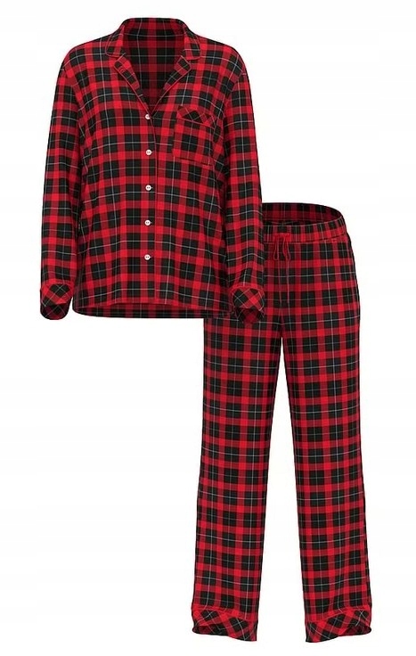 Dlouhé flanelové pyžamo Victoria's Secret s kostkovaným vzorem, velikost M (L)