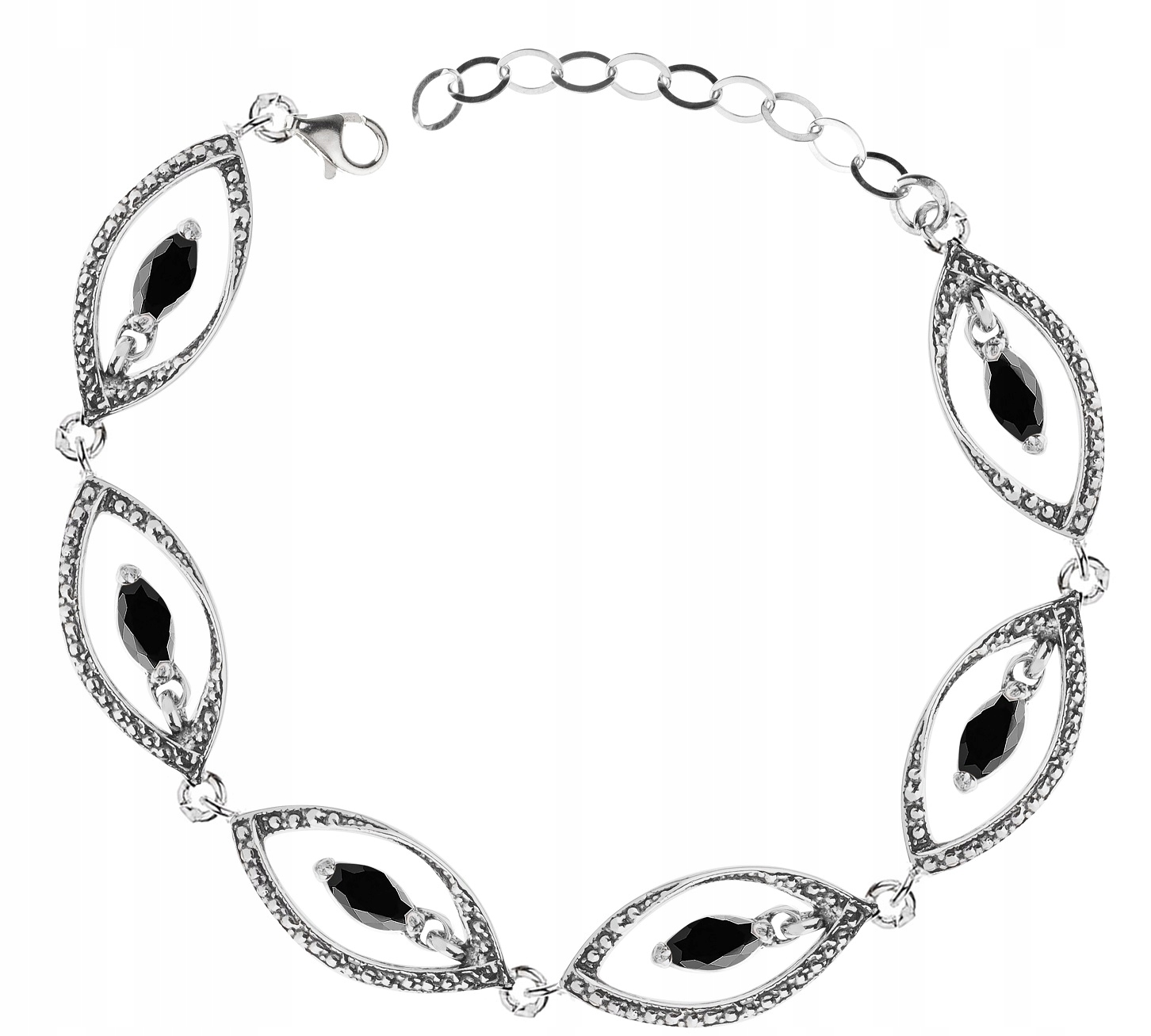 

Bransoletka Srebrna Z Czarnymi CYRKONIAMI.PR.925!