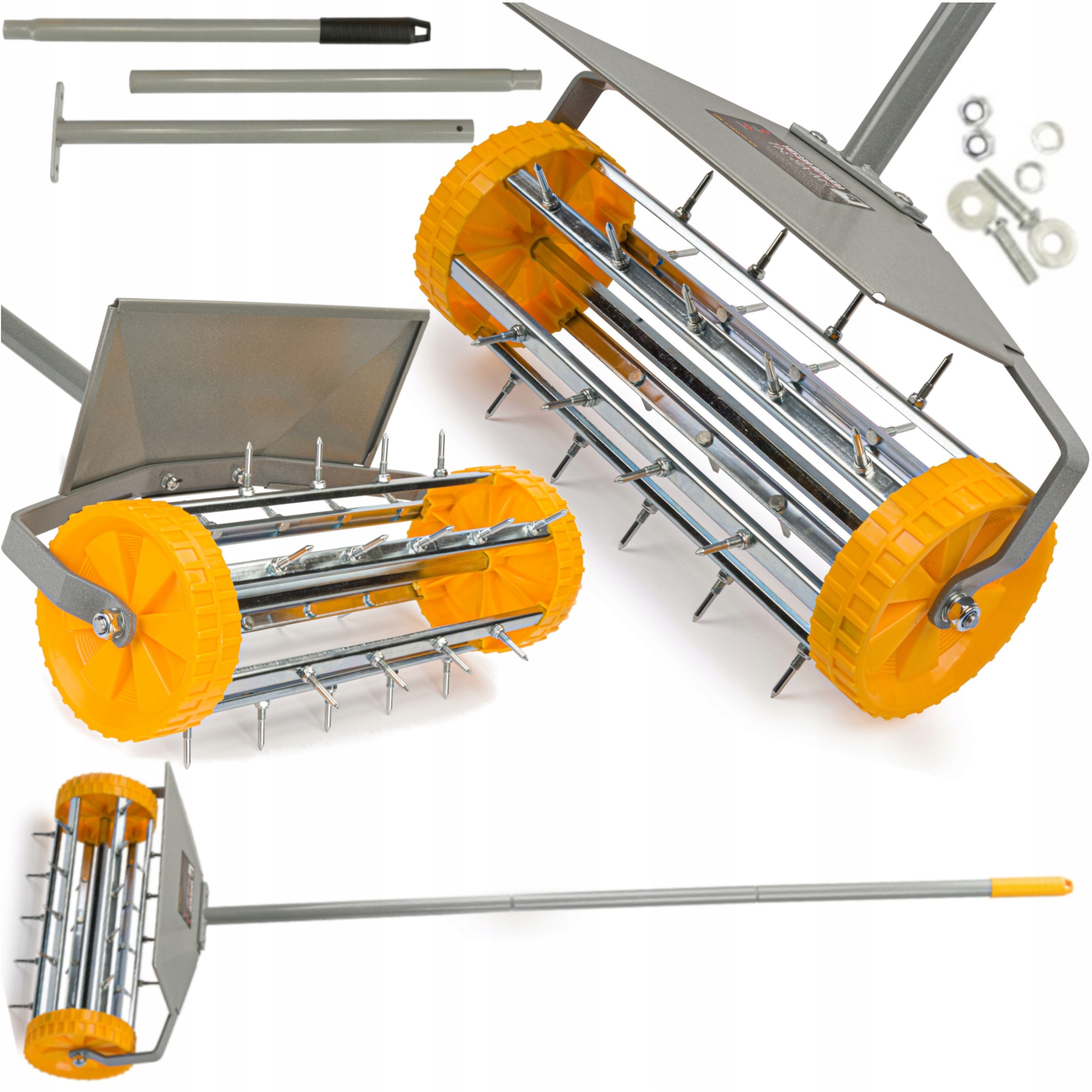 Ruční Vertikutátor Na Kolečkách S Násadou A Funkcí Provzdušňování Trávníku 2v1