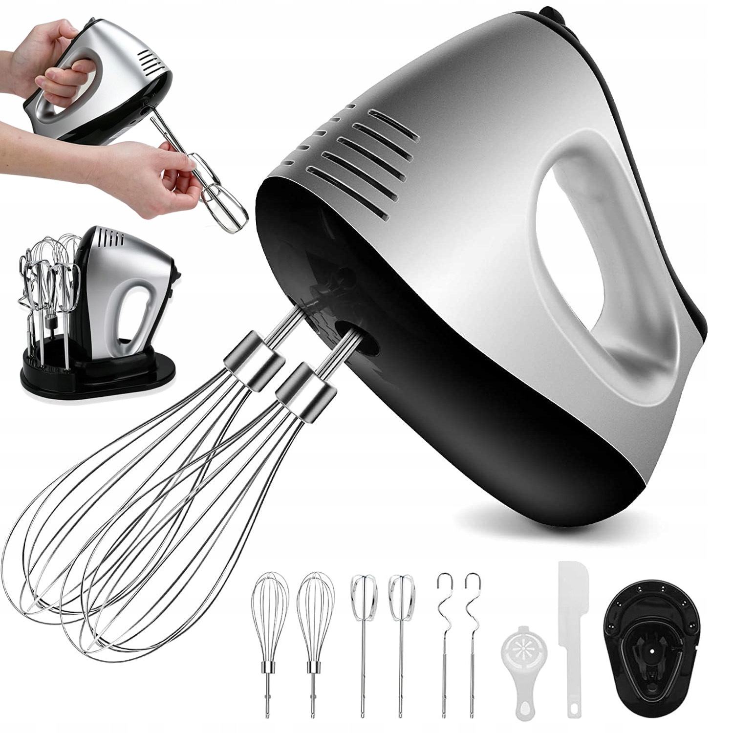 Elektrický Kuchyňský Ruční Mixér 500 W 5 Rychlostních Stupňů Turbo 6 Míchadla Výkonný